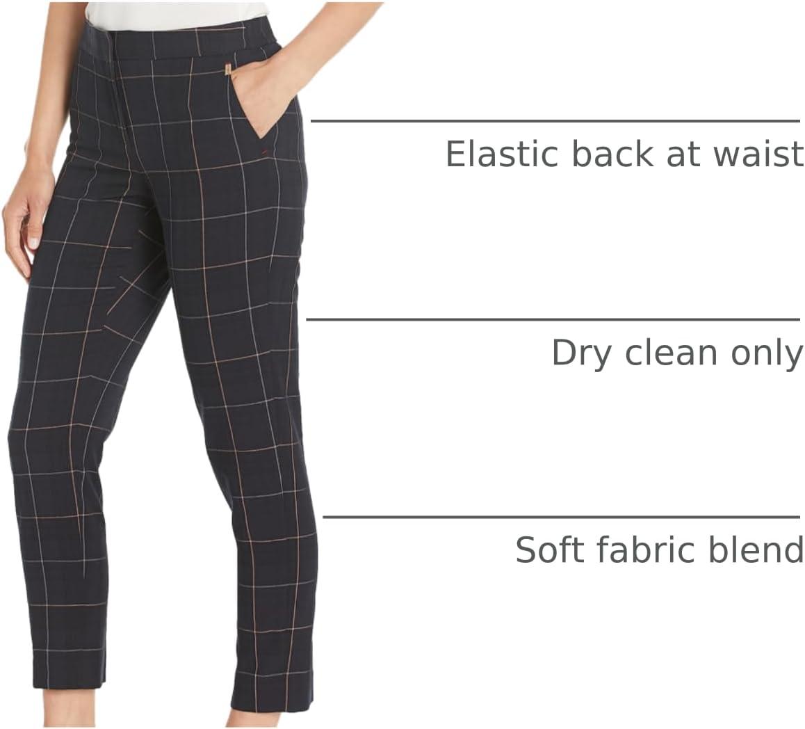 imageTommy Hilfiger Womens High Rise Houndstooth Ankle Casual Trouser PantsMidnightGrey Mutli