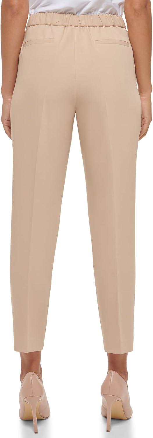 imageTommy Hilfiger Womens High Rise Houndstooth Ankle Casual Trouser PantsSand
