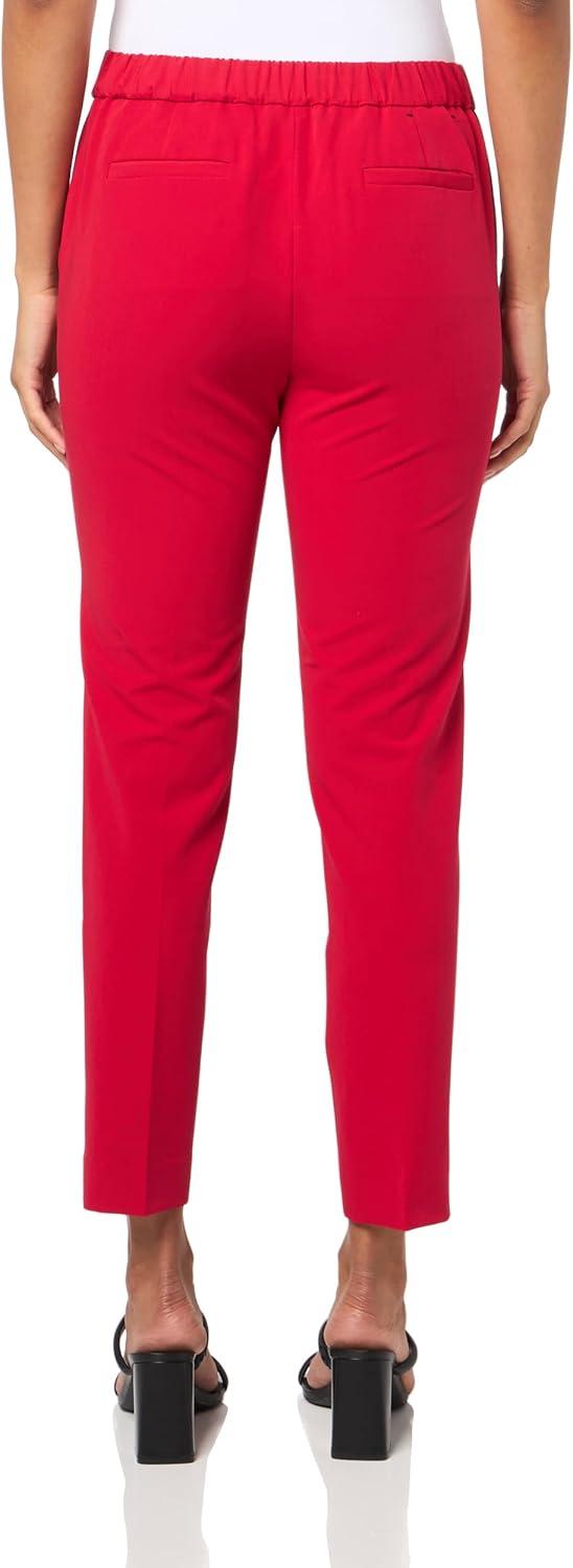 imageTommy Hilfiger Womens High Rise Houndstooth Ankle Casual Trouser PantsScarlet