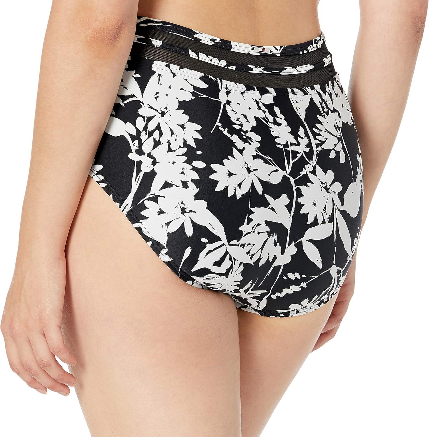 imageTommy Hilfiger Womens High Waisted Full Coverage Bikini BottomBlack 33