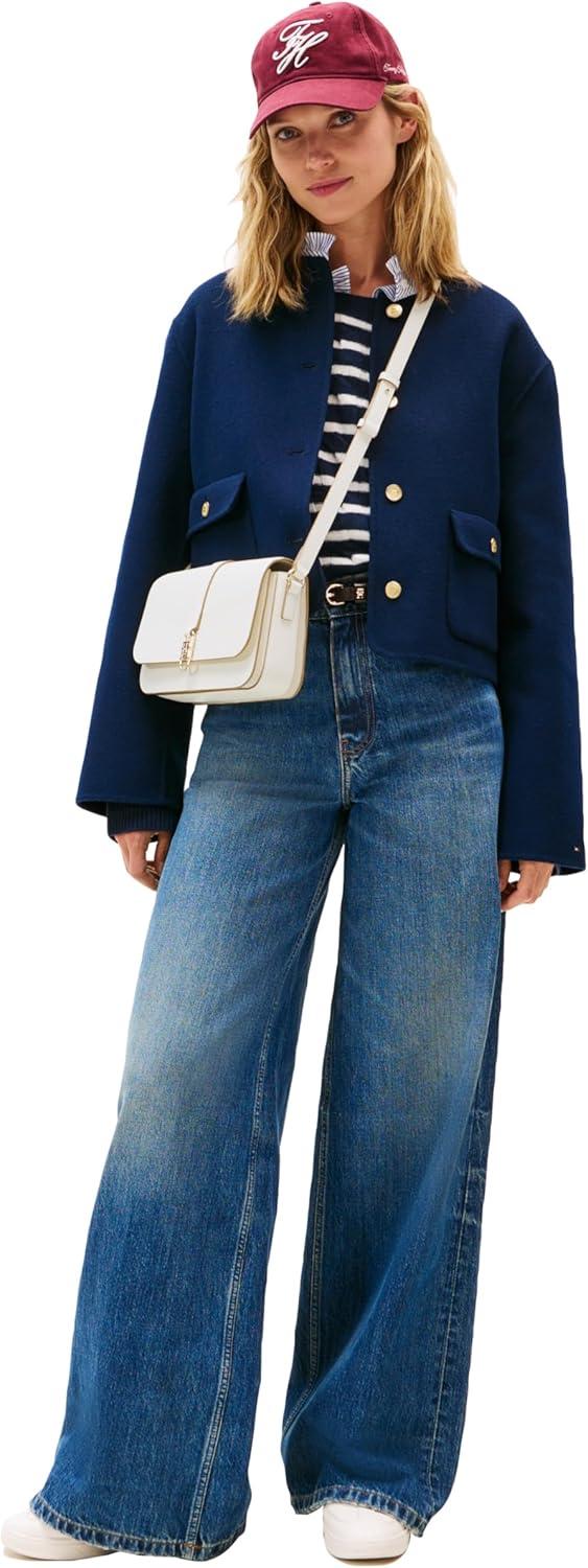 imageTommy Hilfiger Womens Libre Flap CrossbodyIvory Silk