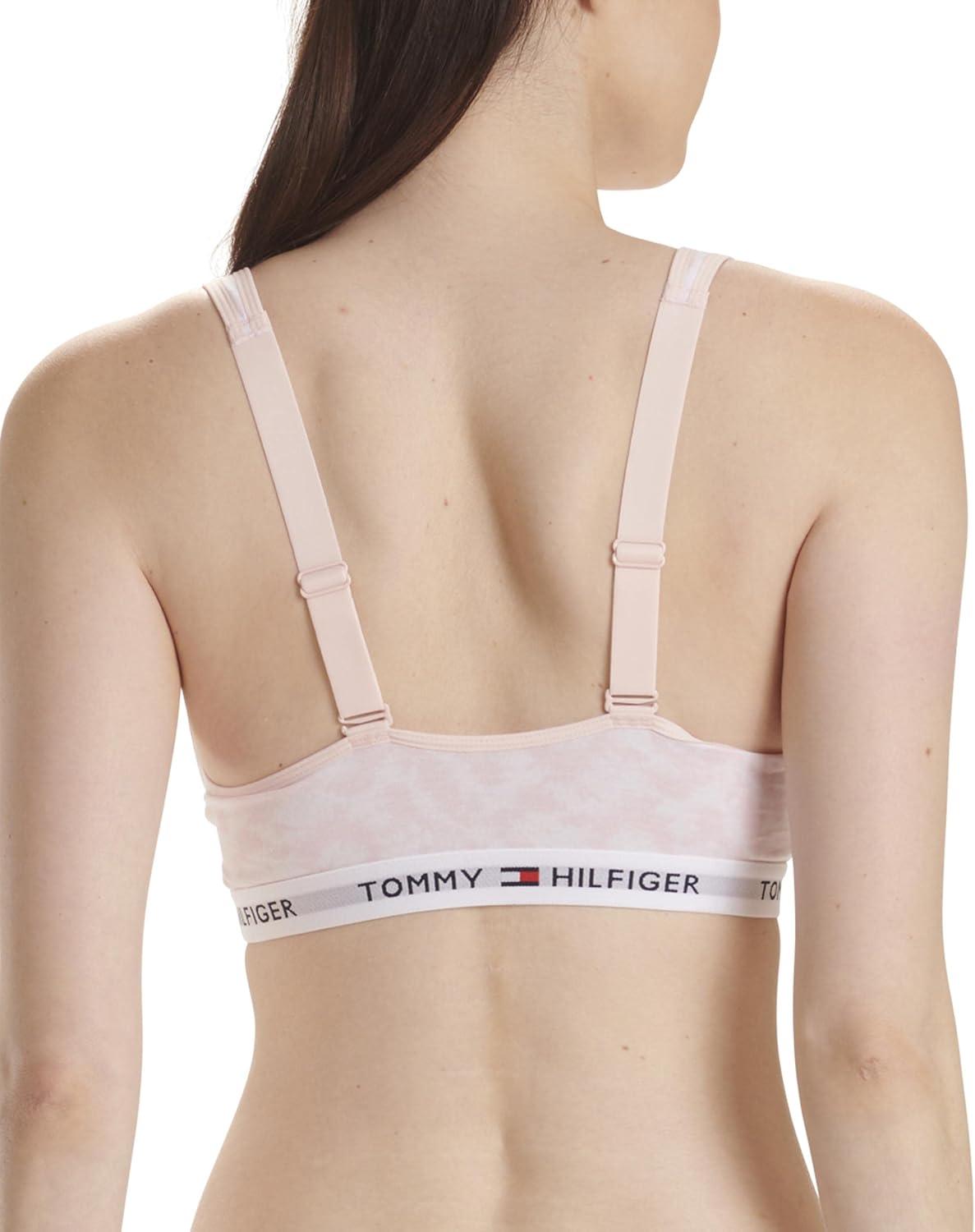 imageTommy Hilfiger Womens Light Lift Classic Cotton Bralette BraRound Tie Dye Pink Dogwood