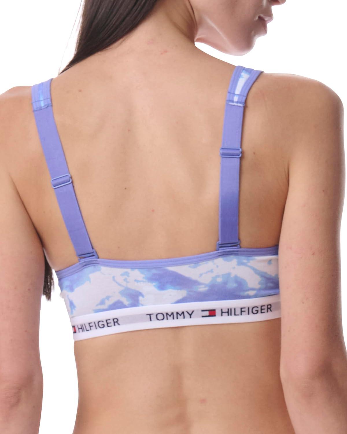 imageTommy Hilfiger Womens Light Lift Classic Cotton Bralette BraTiedye Baja Blue