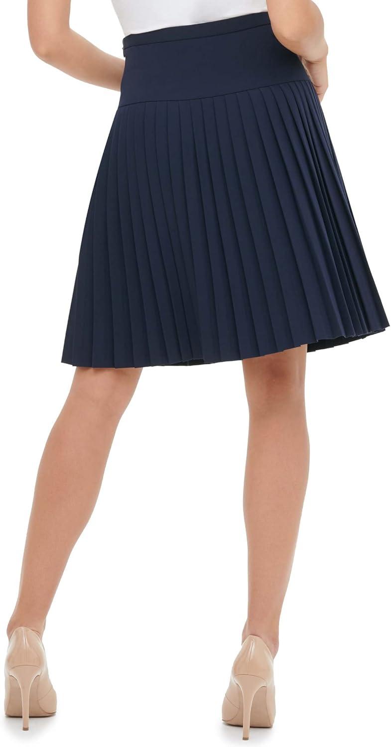 imageTommy Hilfiger Womens Lined Zip Office Pleated SkirtMidnight
