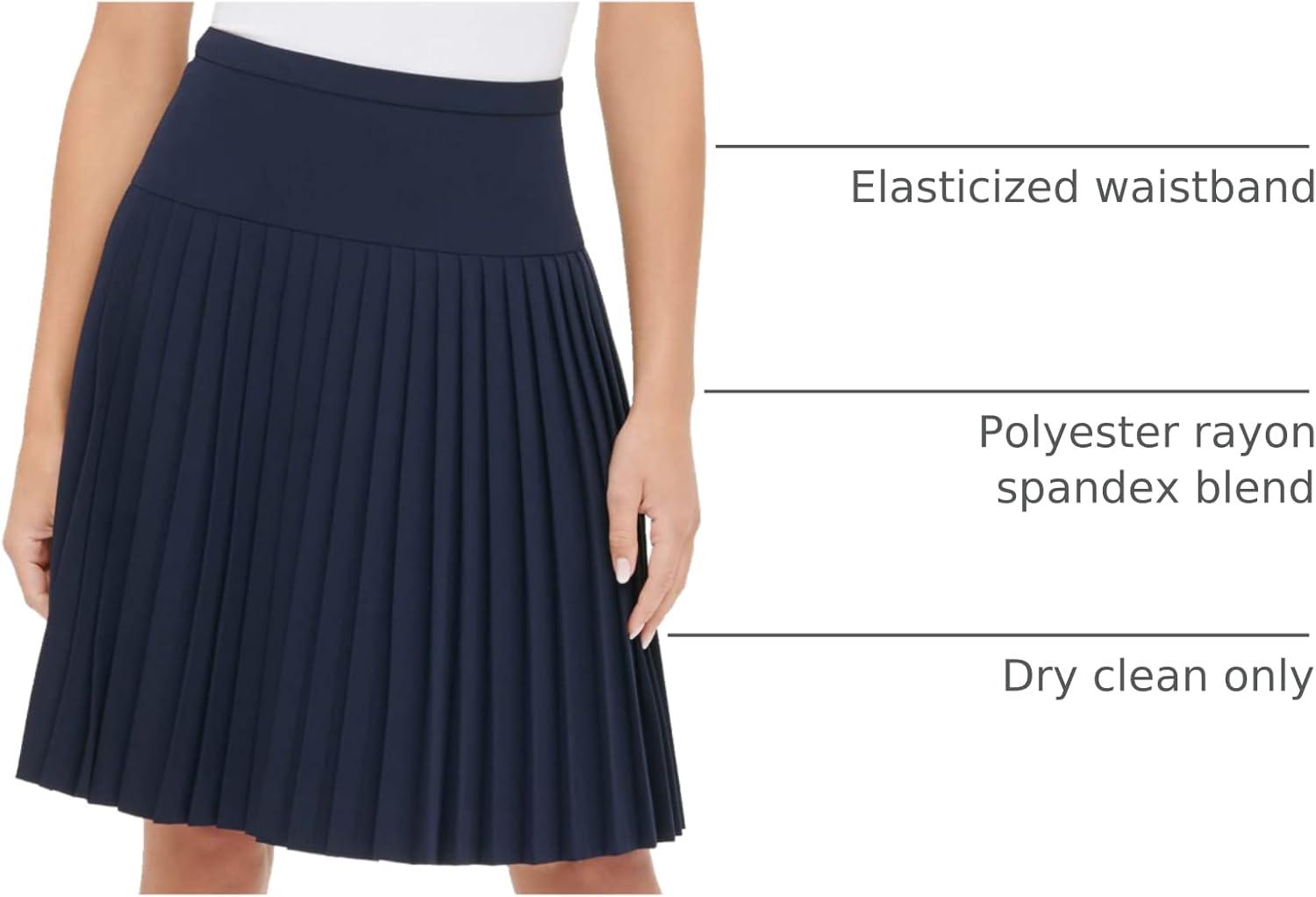 imageTommy Hilfiger Womens Lined Zip Office Pleated SkirtMidnight
