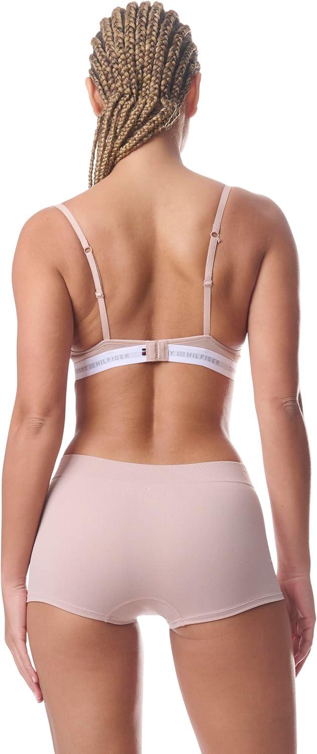 imageTommy Hilfiger Womens Microfiber Pushup Bra with Underwire 2PackBalanced BeigeBlack