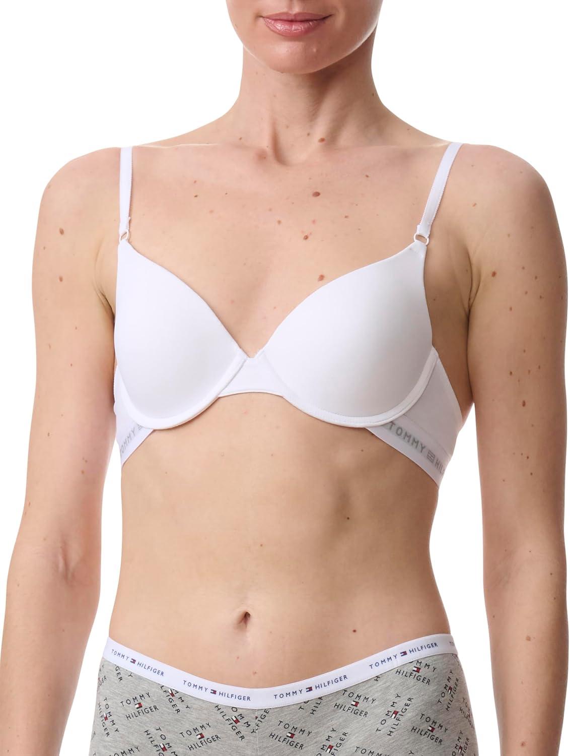 imageTommy Hilfiger Womens Microfiber Pushup Bra with Underwire 2PackBright White Black