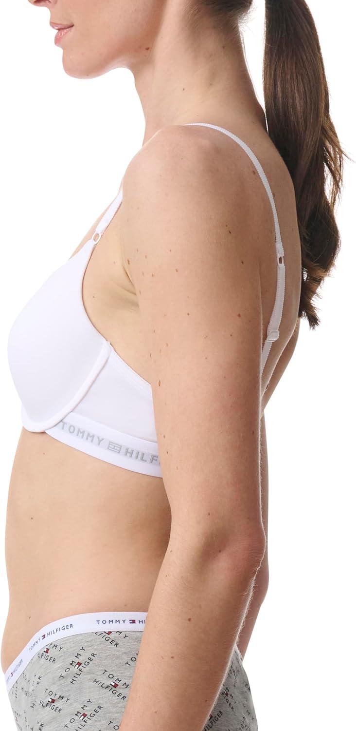 imageTommy Hilfiger Womens Microfiber Pushup Bra with Underwire 2PackLuminous BlueWhite