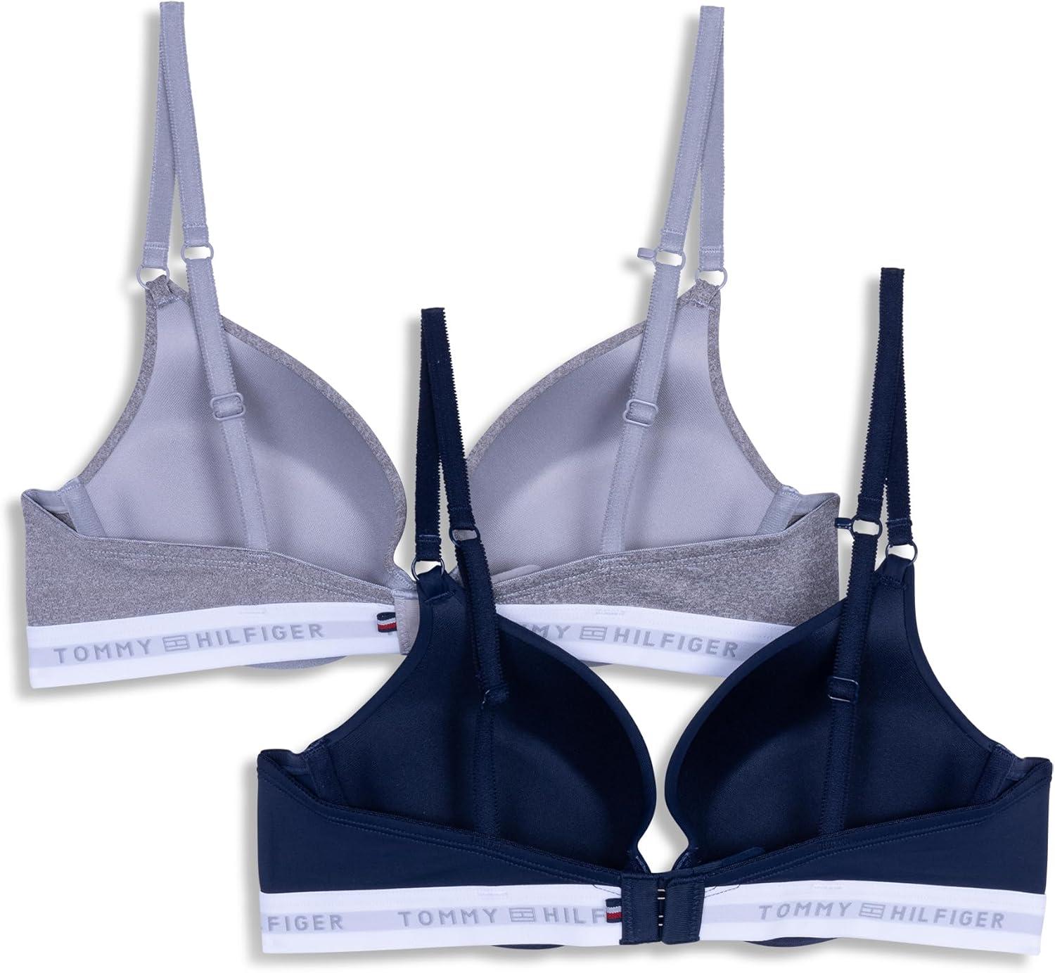 imageTommy Hilfiger Womens Microfiber Pushup Bra with Underwire 2PackSky CaptainHeather Grey