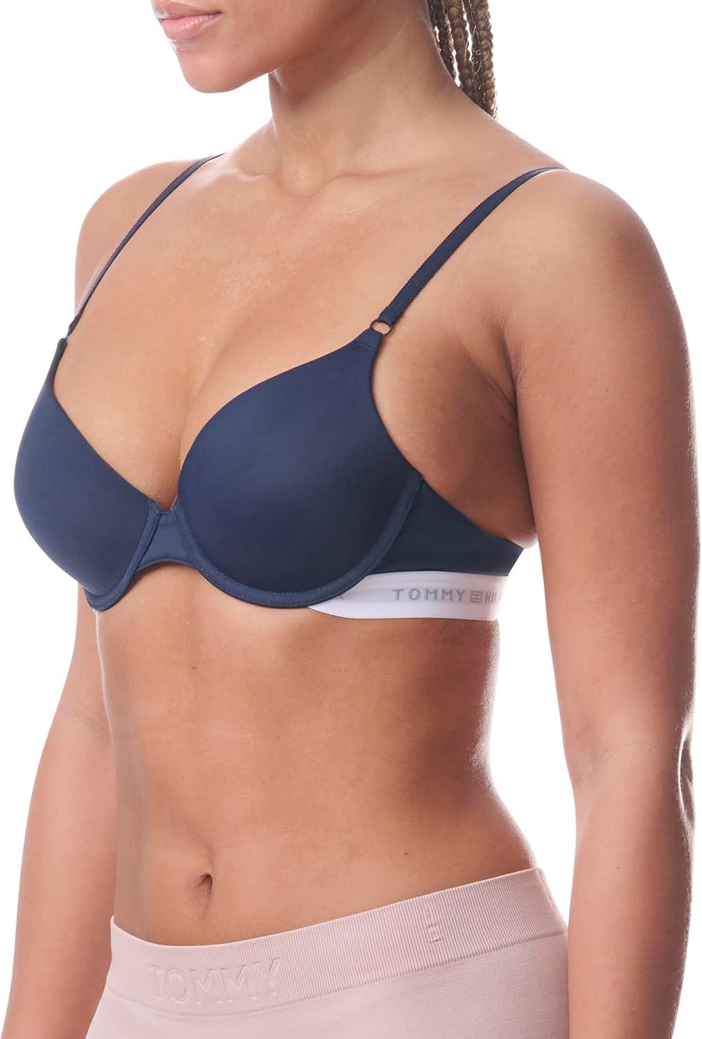 imageTommy Hilfiger Womens Microfiber Pushup Bra with Underwire 2PackSky CaptainHeather Grey