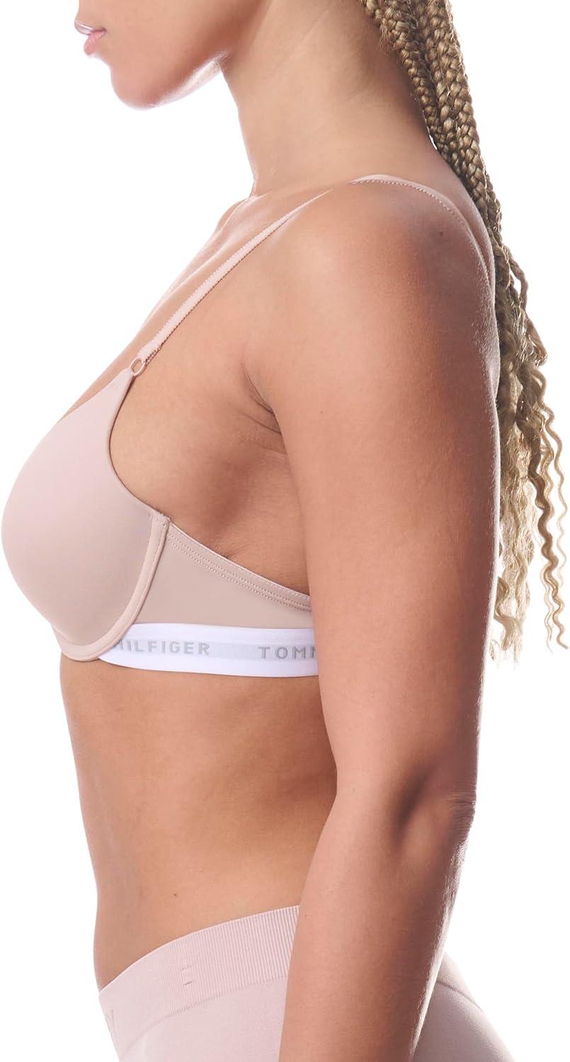 imageTommy Hilfiger Womens Microfiber Pushup Bra with Underwire 2PackSparrowBalanced Beige