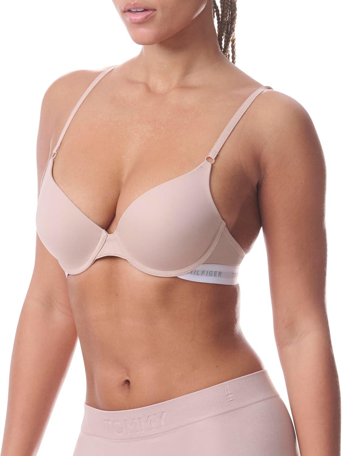 imageTommy Hilfiger Womens Microfiber Pushup Bra with Underwire 2PackSparrowBalanced Beige