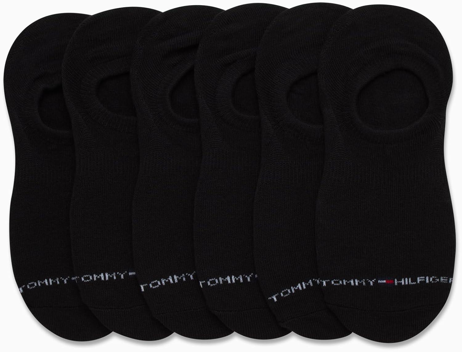 imageTommy Hilfiger Womens No Show Socks 6 Pack Cotton Blend Ankle Socks for Women Ultra Low Cut Liners for Loafers ampamp SneakersBlack