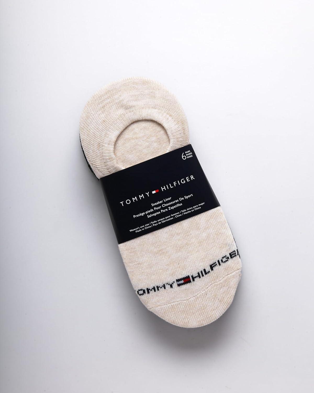imageTommy Hilfiger Womens No Show Socks 6 Pack Cotton Blend Ankle Socks for Women Ultra Low Cut Liners for Loafers ampamp SneakersOatmeal Assorted