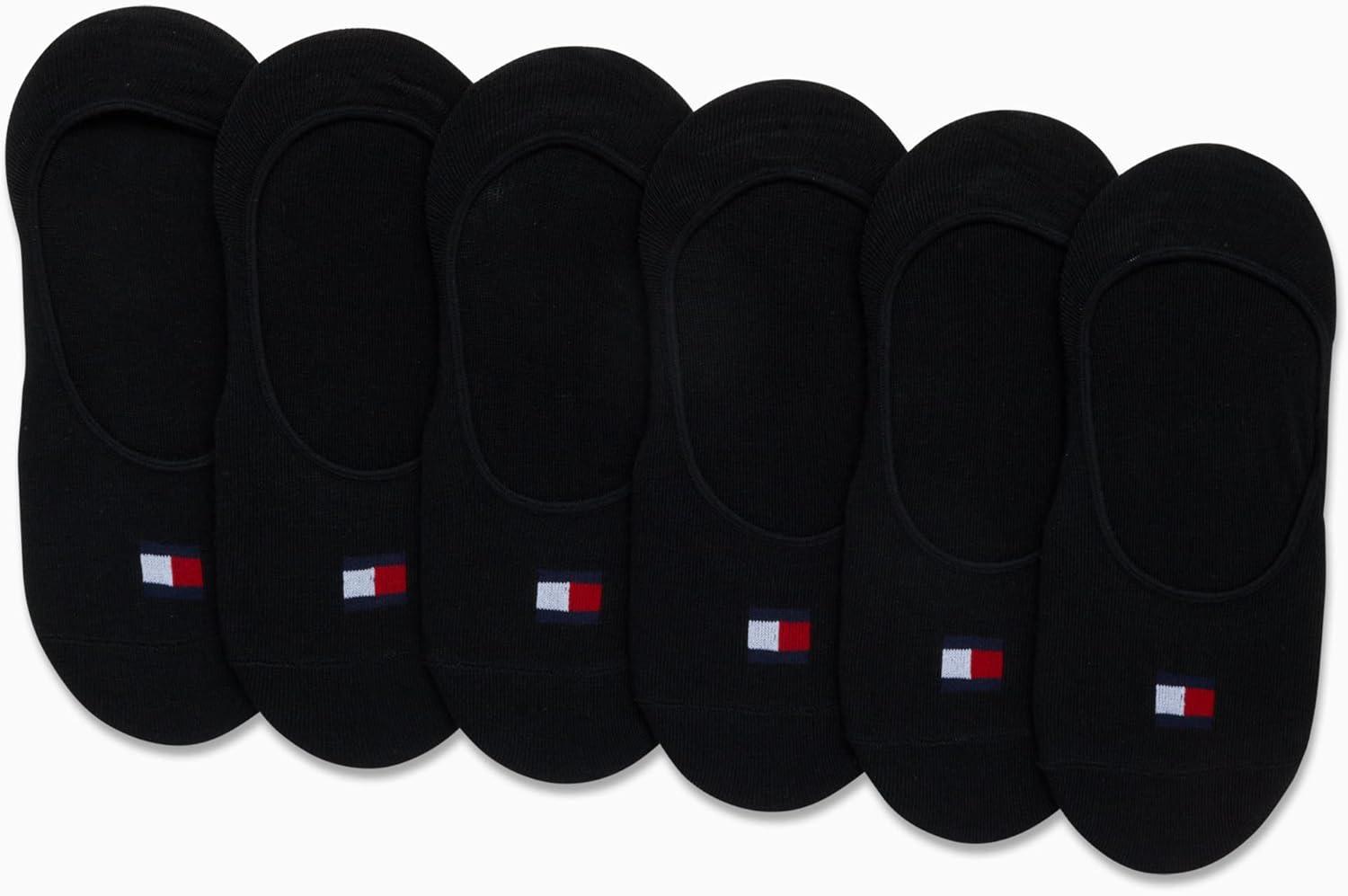 imageTommy Hilfiger Womens No Show Socks 6 Pack Soft Sretch Sneaker Liner Low Cut Ankle Socks with NoSlip Heel Size 410Black Logo Multi