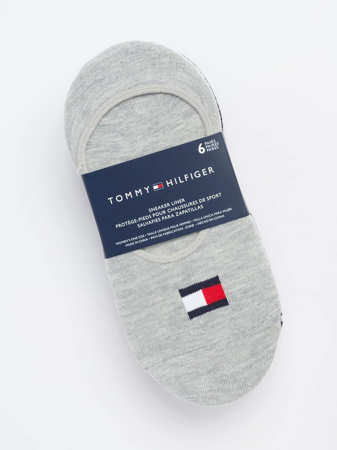 imageTommy Hilfiger Womens No Show Socks 6 Pack Soft Sretch Sneaker Liner Low Cut Ankle Socks with NoSlip Heel Size 410Grey Assorted