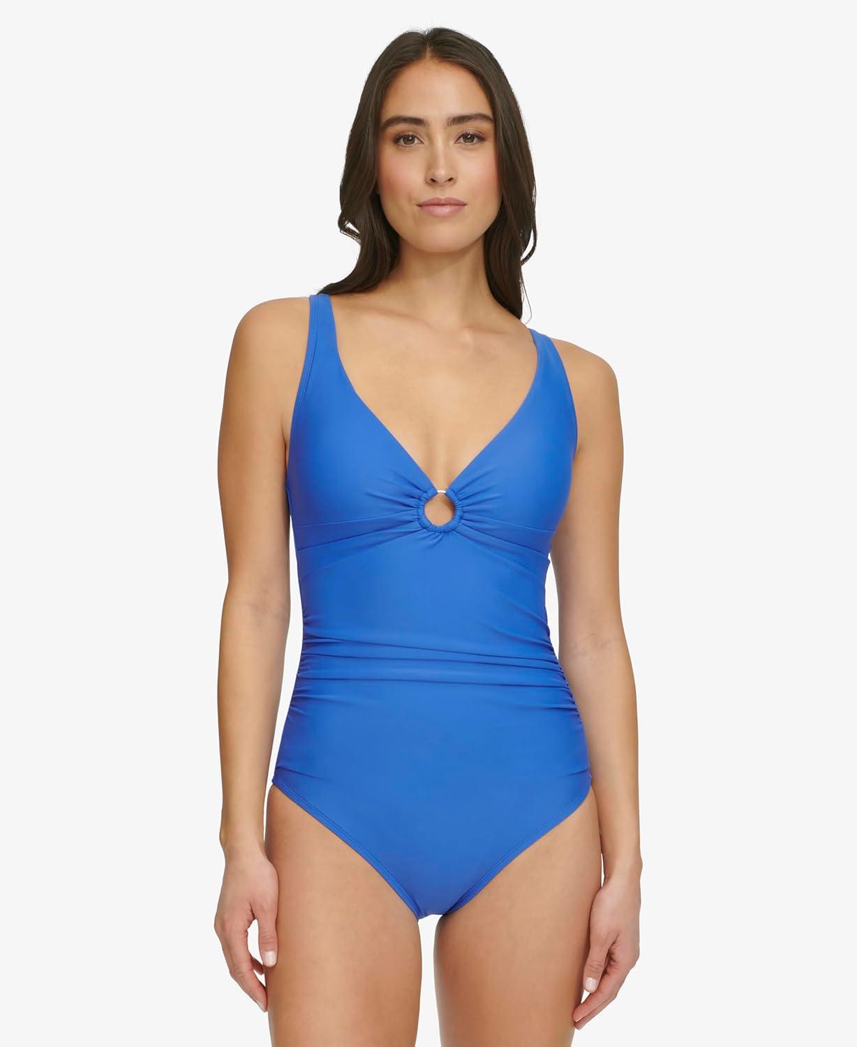 imageTommy Hilfiger Womens One Piece Keyhole Ring Detail SwimsuitProvence