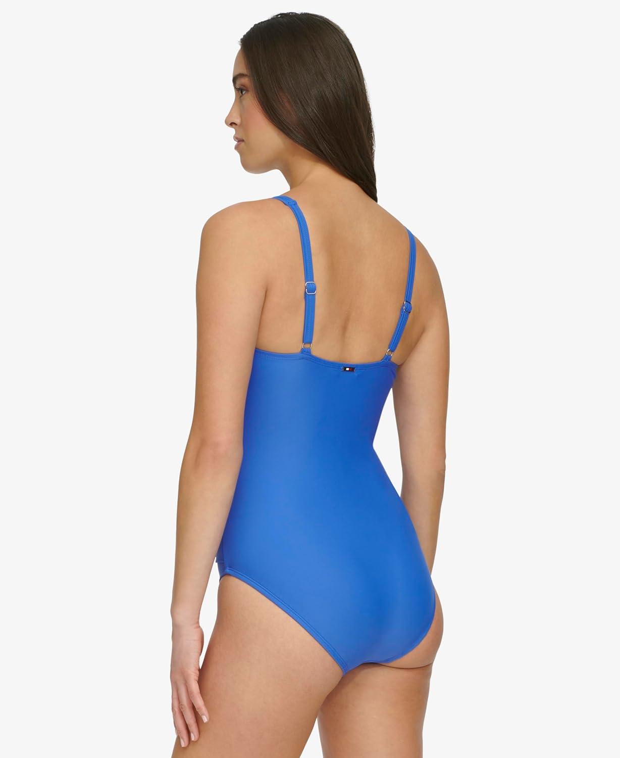 imageTommy Hilfiger Womens One Piece Keyhole Ring Detail SwimsuitProvence