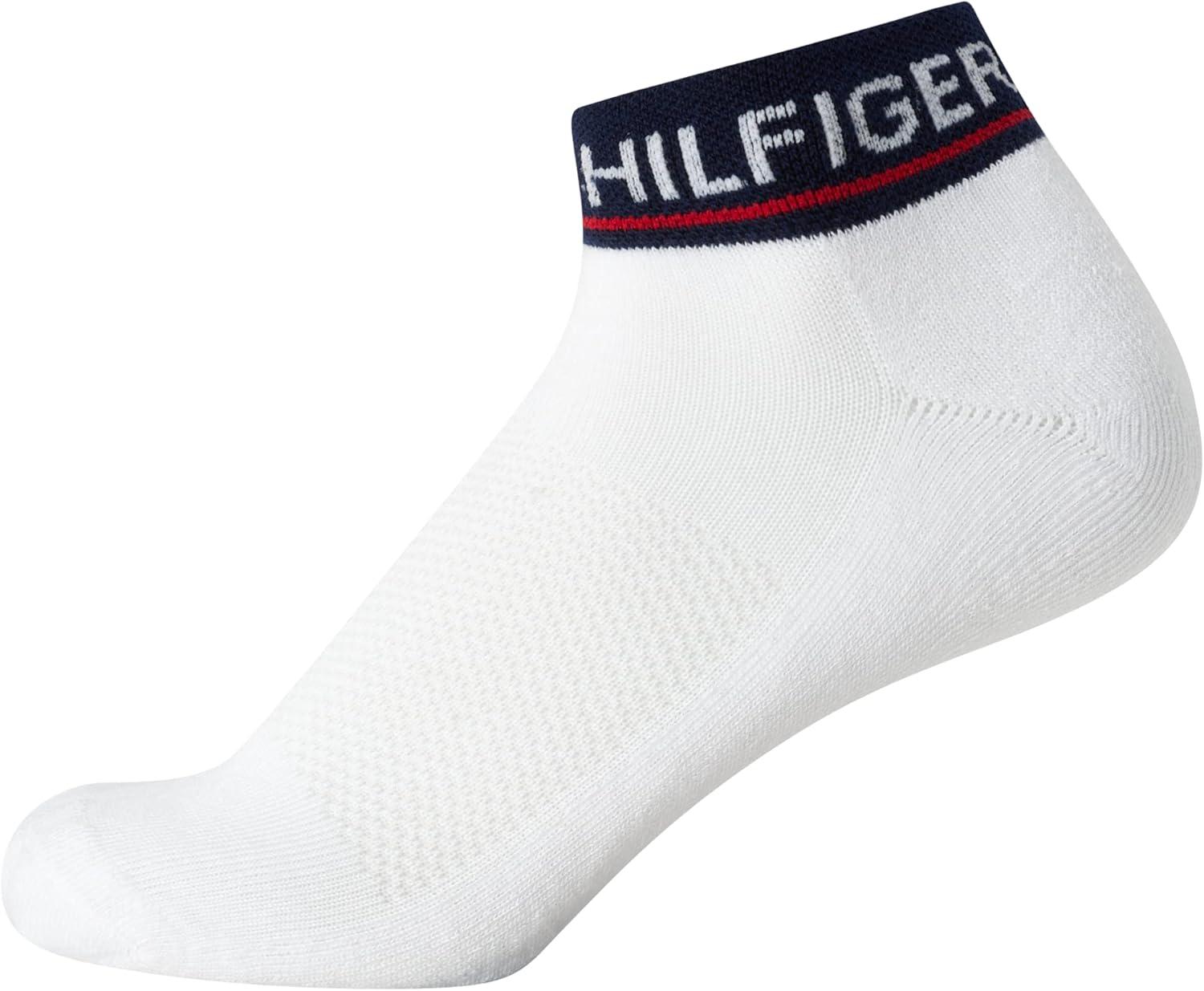imageTommy Hilfiger Womens Quarter Socks 12 Pack Soft Cushioned Athletic Quarter Length Ankle Socks for Women Sizes 410Navy Logo