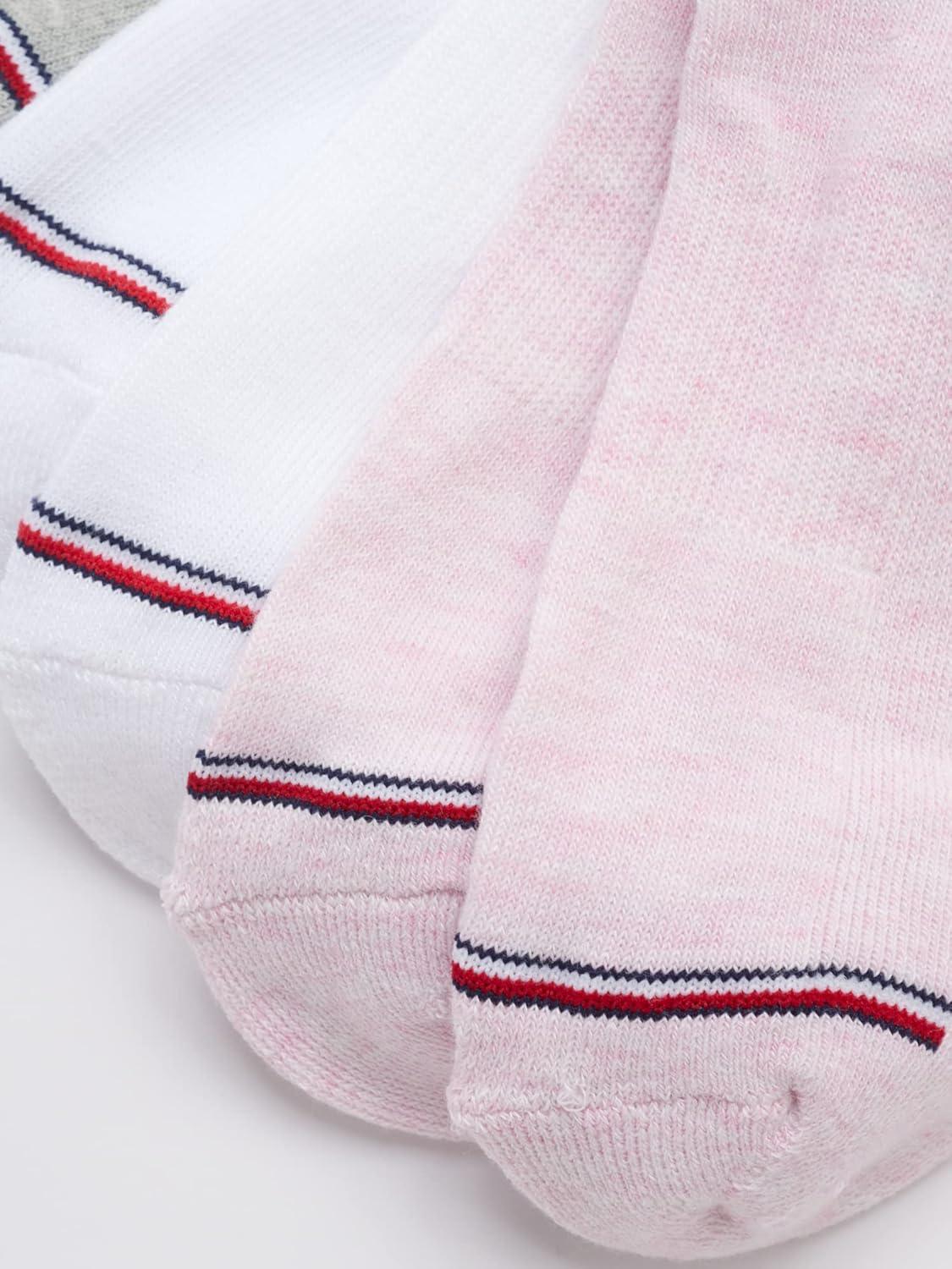 imageTommy Hilfiger Womens Quarter Socks 12 Pack Soft Cushioned Athletic Quarter Length Ankle Socks for Women Sizes 410Pink Logo