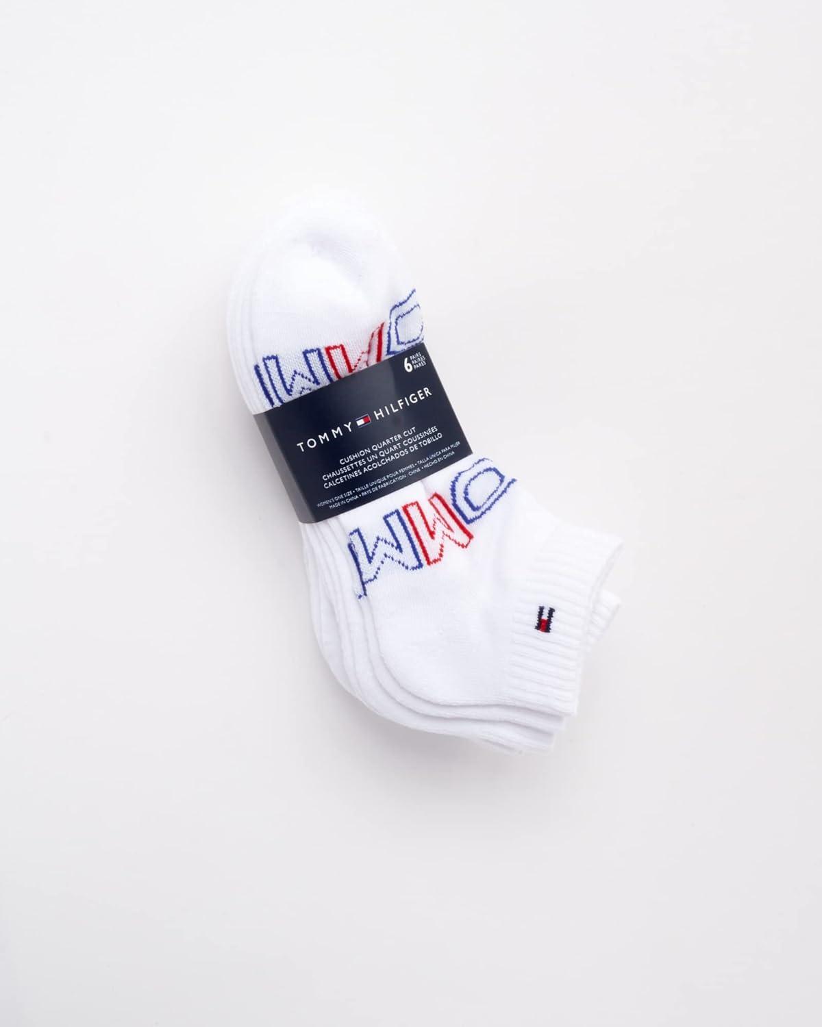 imageTommy Hilfiger Womens Quarter Socks 12 Pack Soft Cushioned Athletic Quarter Length Ankle Socks for Women Sizes 410White