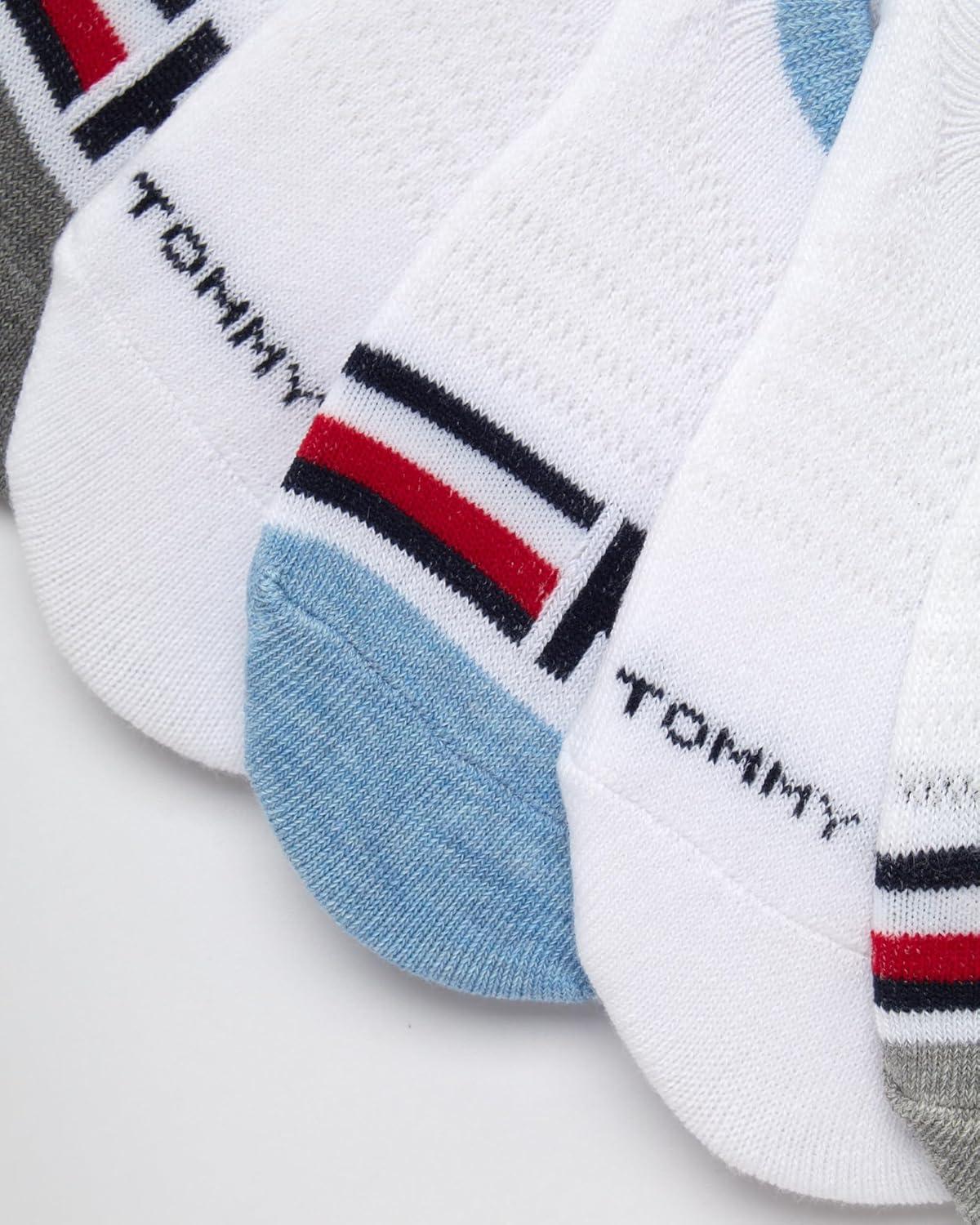 imageTommy Hilfiger Womens Show Liners 12 Pack Breathable No Show Sport Liners Thin Low Cut Socks for Women Shoe Size 410White Monogram
