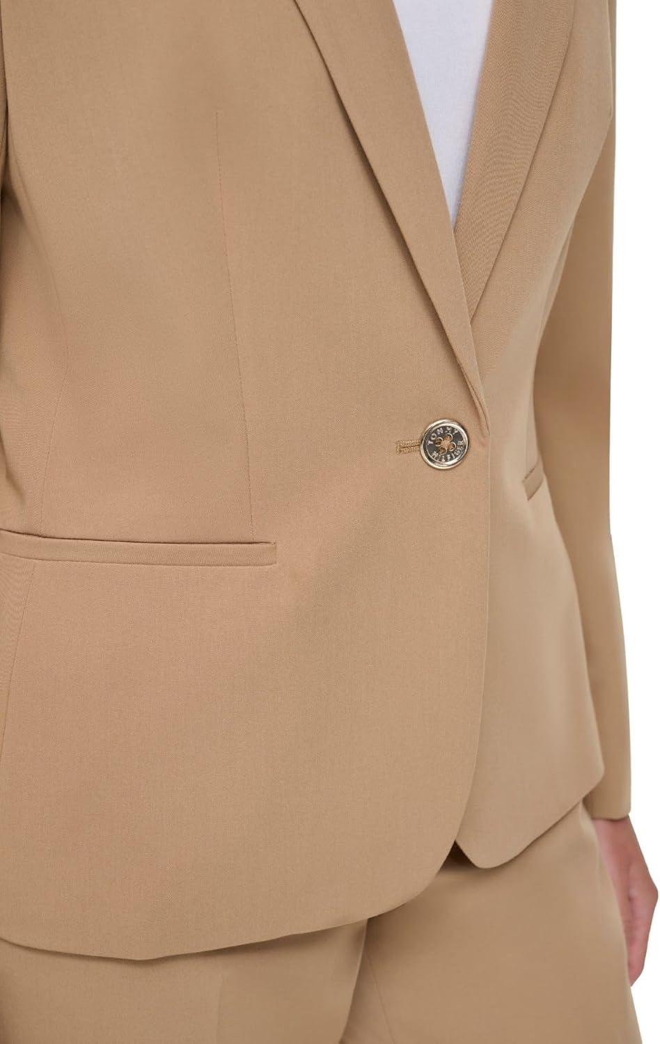 imageTommy Hilfiger Womens Single Button Business BlazerTigers Eye