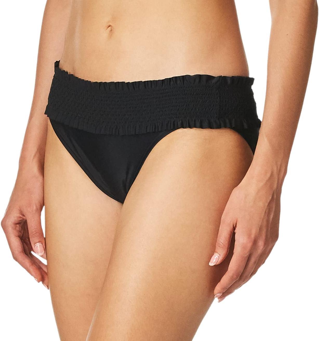 imageTommy Hilfiger Womens Smocked Bikini BottomBlack Ruched