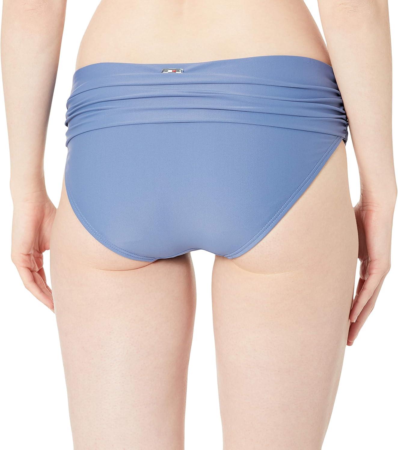 imageTommy Hilfiger Womens Smocked Bikini BottomHarbor Blue Solid