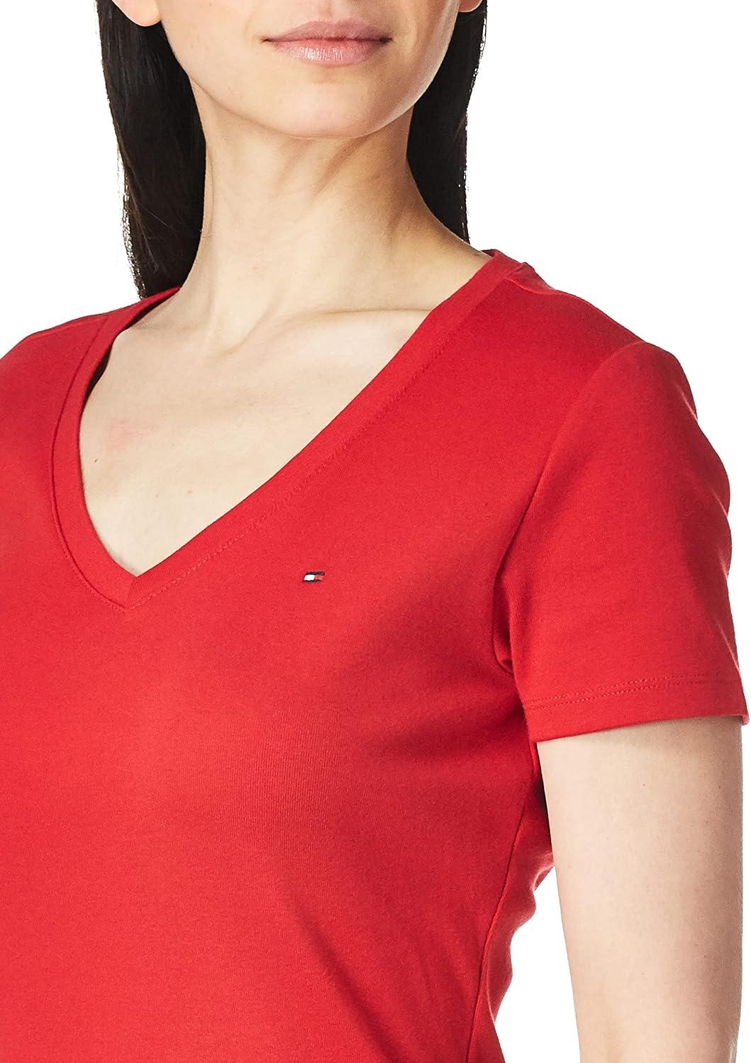 imageTommy Hilfiger Womens Tshirts Plus Size Tops Standard and Plus SizeScarlet