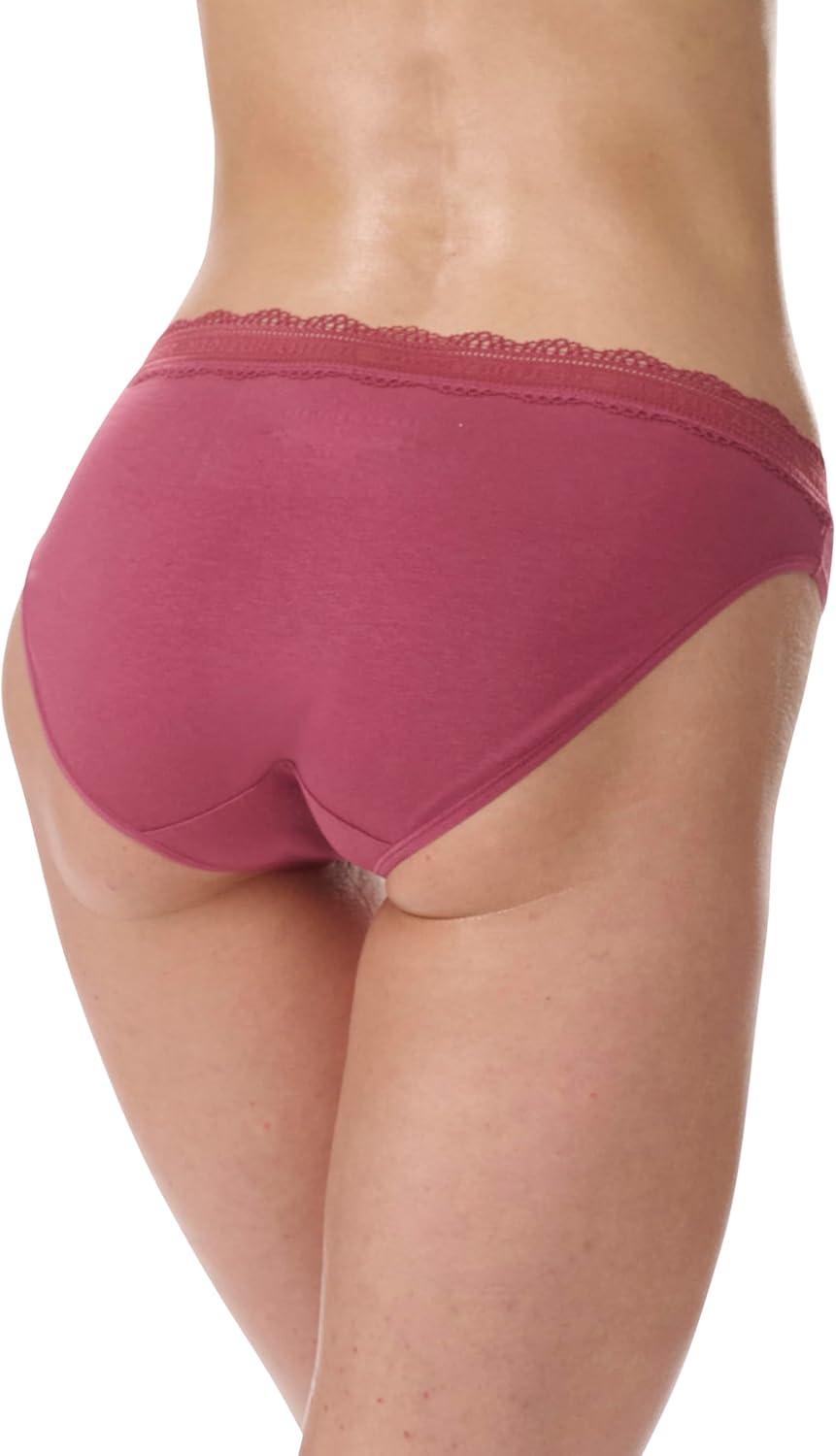 imageTommy Hilfiger womens 3pk Cotton Logo Lace Trim V BikiniDry RoseHeather GreyBlack