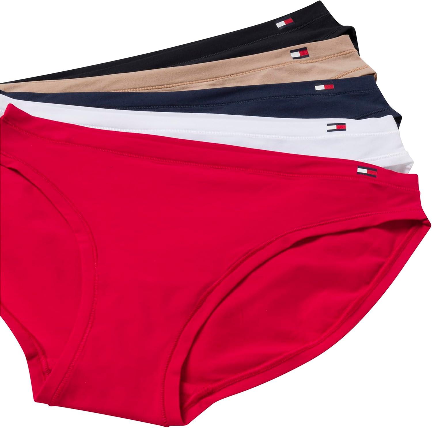 imageTommy Hilfiger womens Bikini Underwear 5packSky CaptainBright WhteBlackRoebuckTango Red