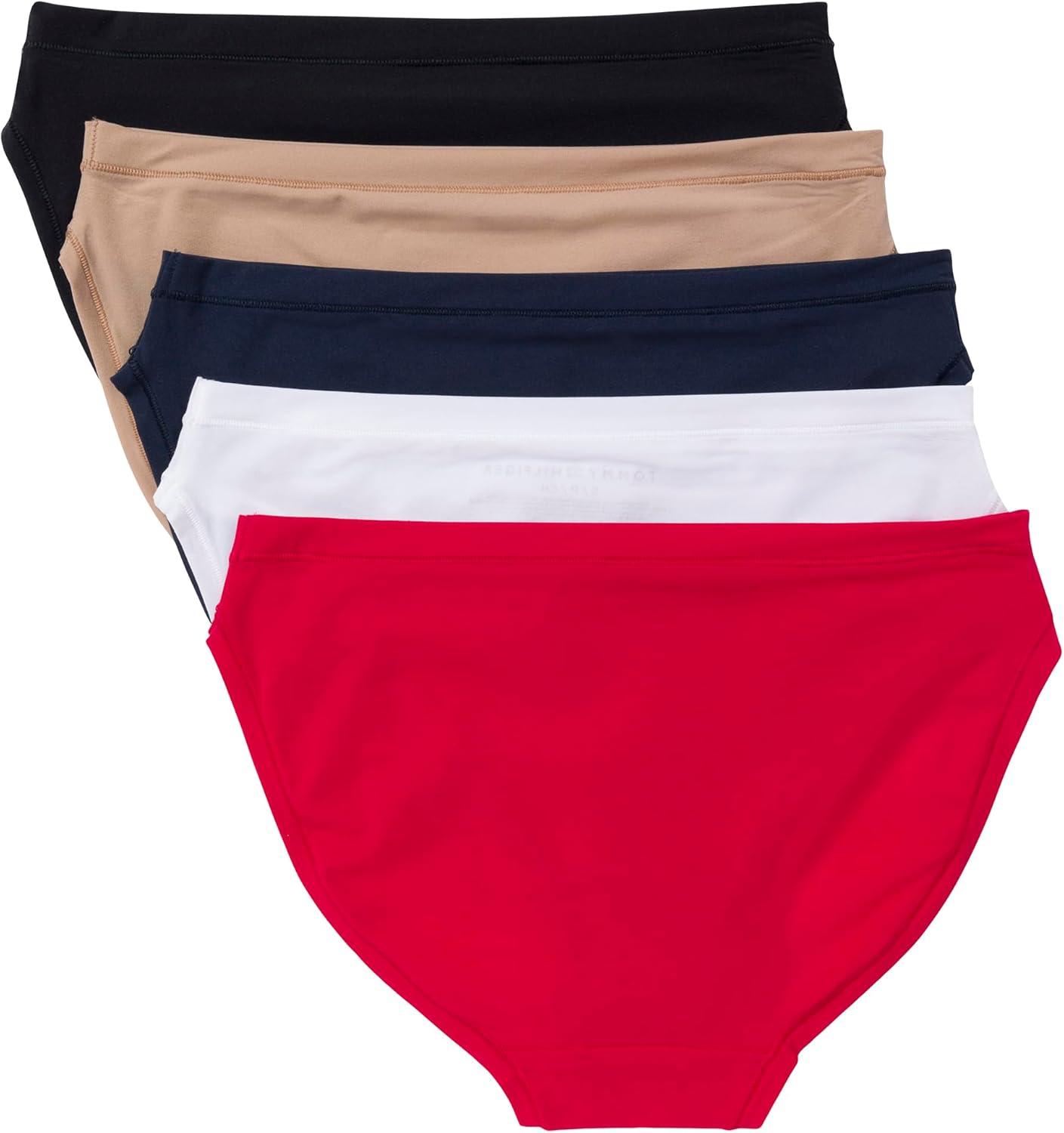 imageTommy Hilfiger womens Bikini Underwear 5packSky CaptainBright WhteBlackRoebuckTango Red
