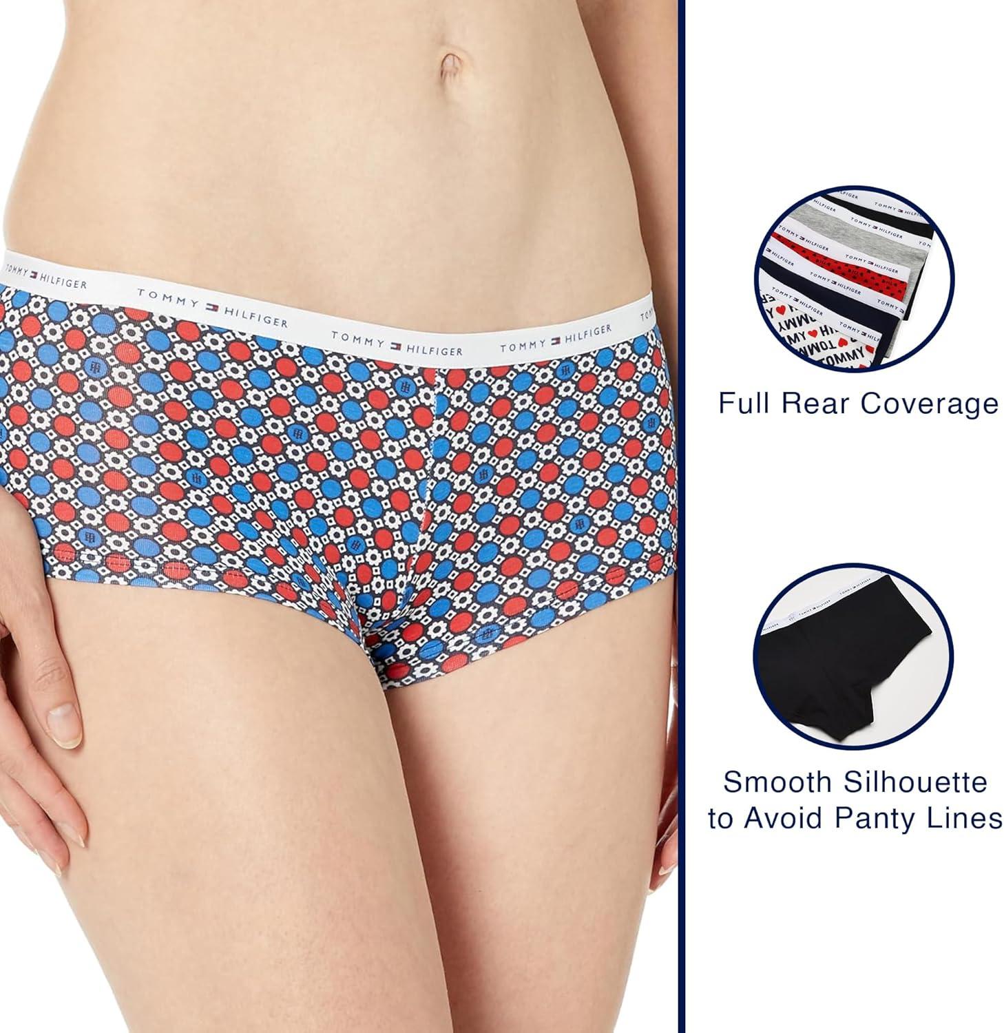 imageTommy Hilfiger womens Classic Cotton Boyshort Panties 5 Pair PackFill Out Stripe Navy Blazer