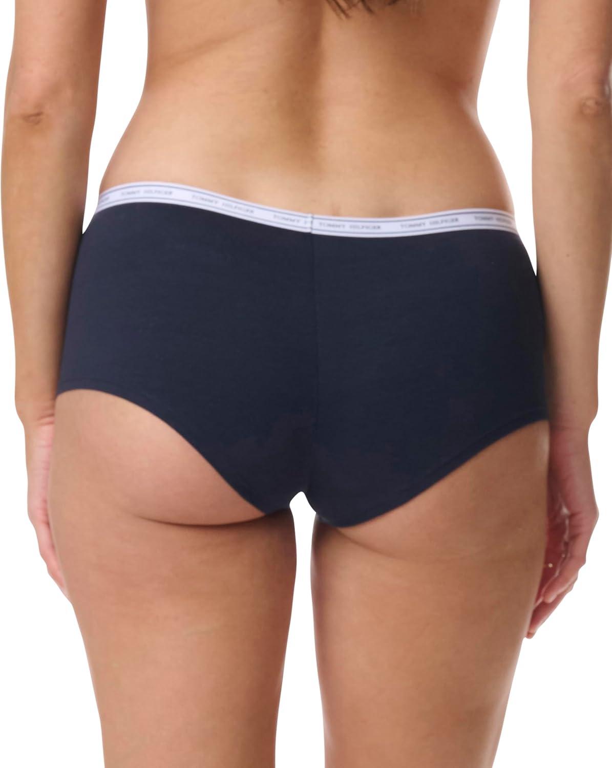 imageTommy Hilfiger womens Classic Cotton Boyshort Underwear With Logo Waistband 5packDainty Th Daisy Dawn PinkHeather GreySky CaptainBalanced BeigeCharcoal Heather Grey