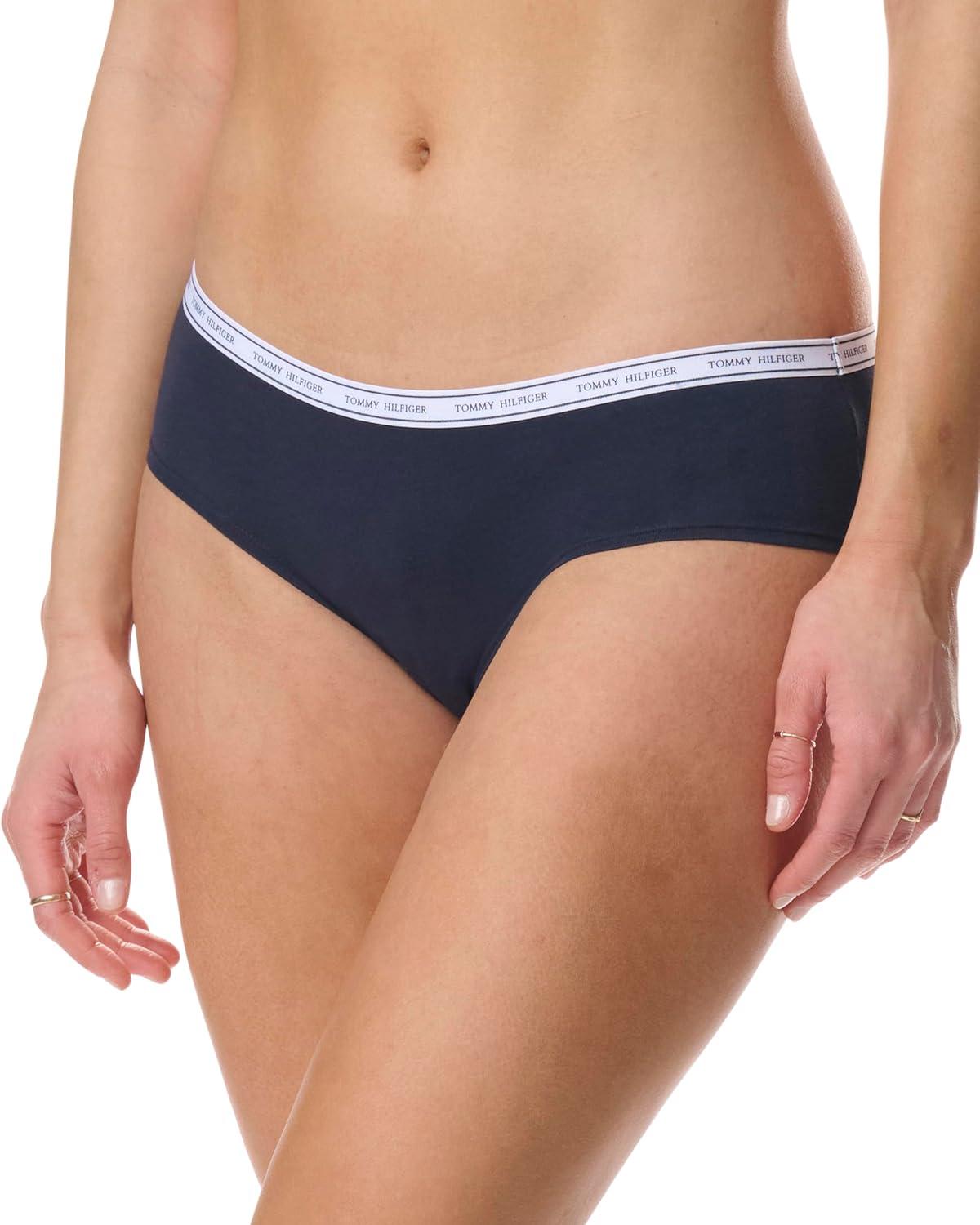 imageTommy Hilfiger womens Classic Cotton Hipster Underwear With Logo Waistband 5packAllover Tommy Hilfiger Multi Sky CaptainForever BlueSky CaptainTango RedHeritage Floral Heather Grey