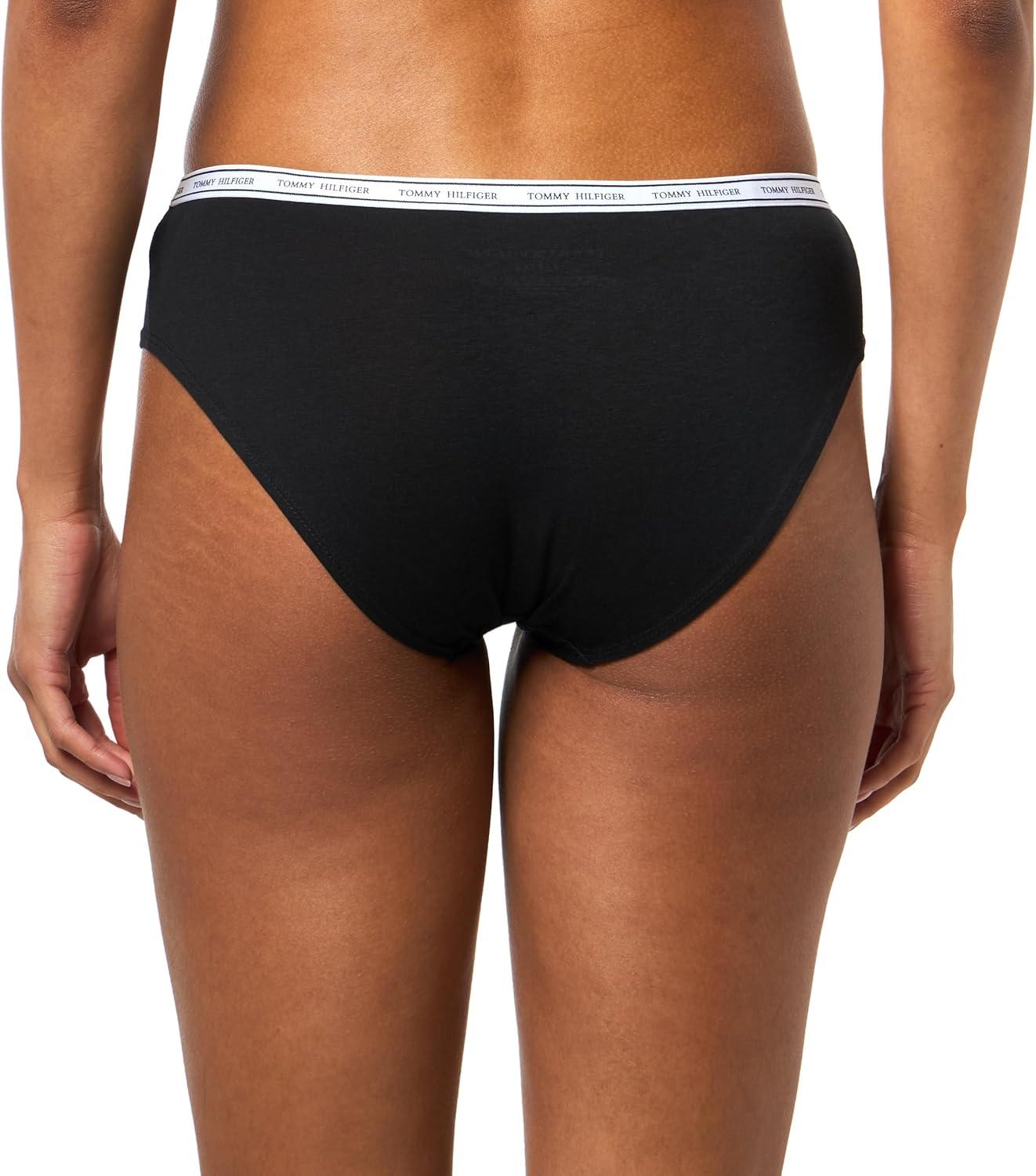 imageTommy Hilfiger womens Classic Cotton Hipster Underwear With Logo Waistband 5packTossed Th Heather GreyBlackAlfalfa BlueBalanced BeigeMonochrome Floral Crown Blue
