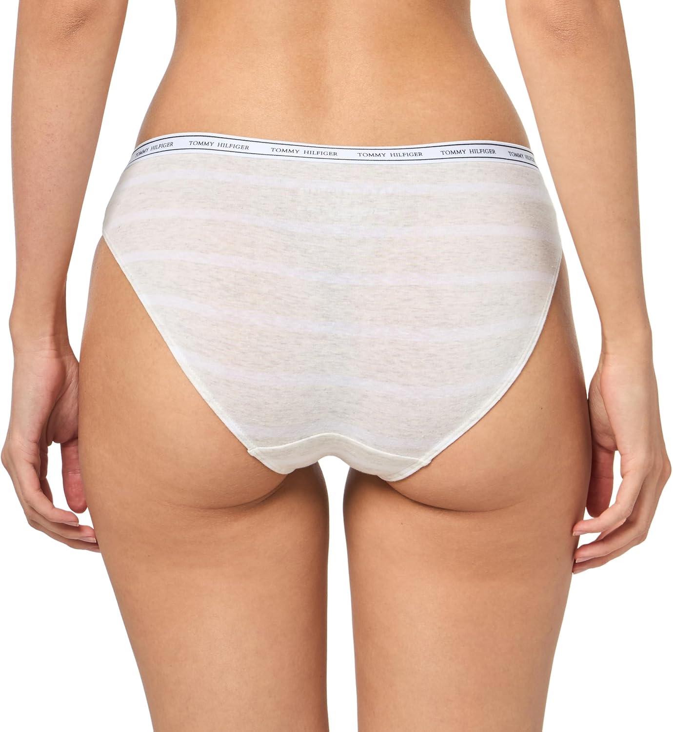 imageTommy Hilfiger womens Classic Cotton Logoband Bikini 5packHarborBright WhiteDesert FlowerSweet BlueHeather Grey Stripe