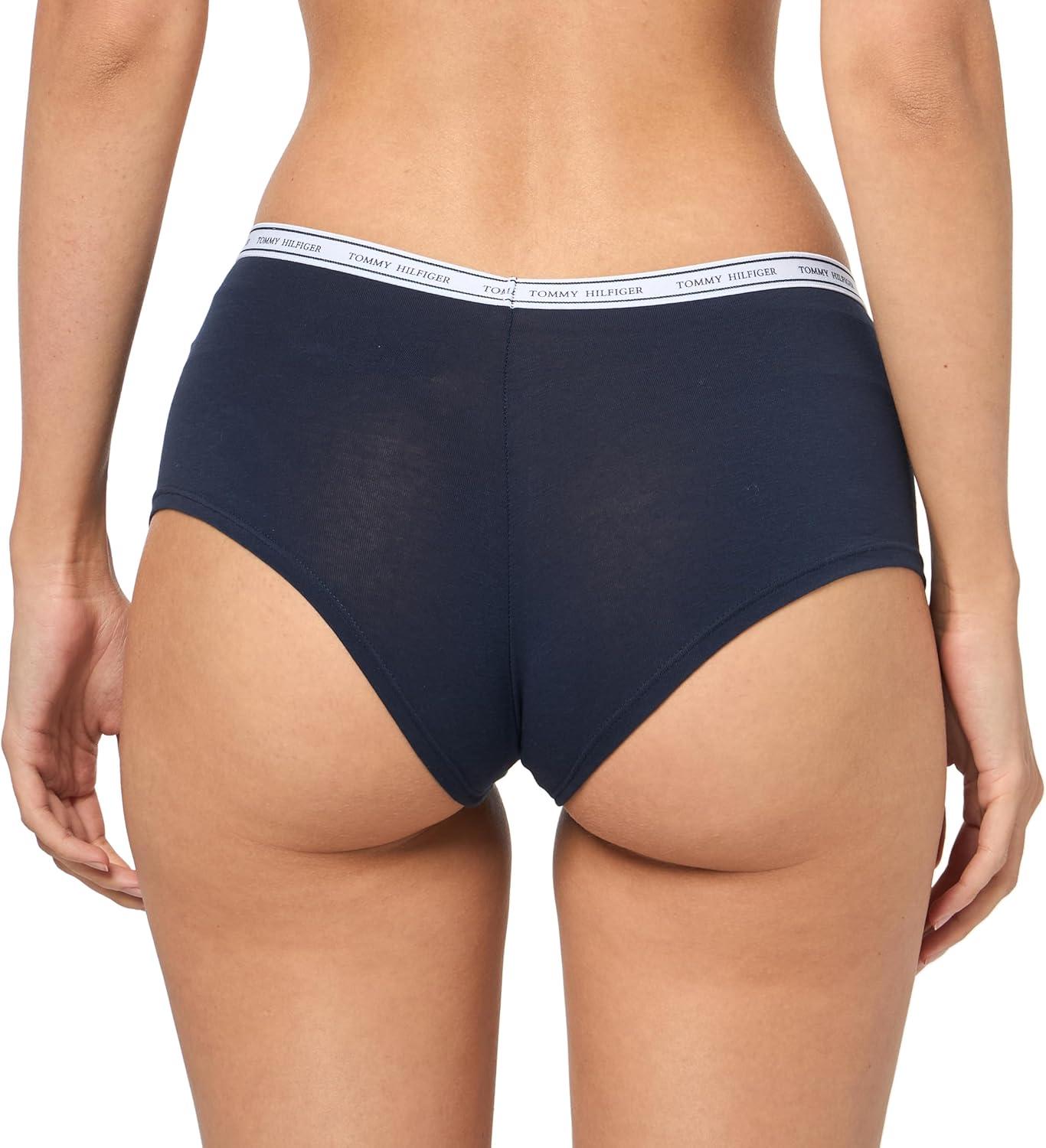 imageTommy Hilfiger womens Classic Cotton Logoband Boyshort 5packTh Heritage PrintSweet BlueTango RedSky CaptainSweet Blue Stripe
