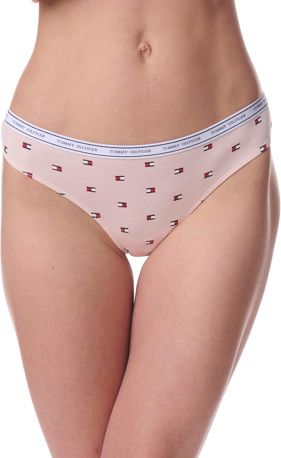 imageTommy Hilfiger womens Classic Cotton Logoband Thong 5 PackLogo FlagBrghtwhiteIcehthrgrySkycptTh Pinstripe