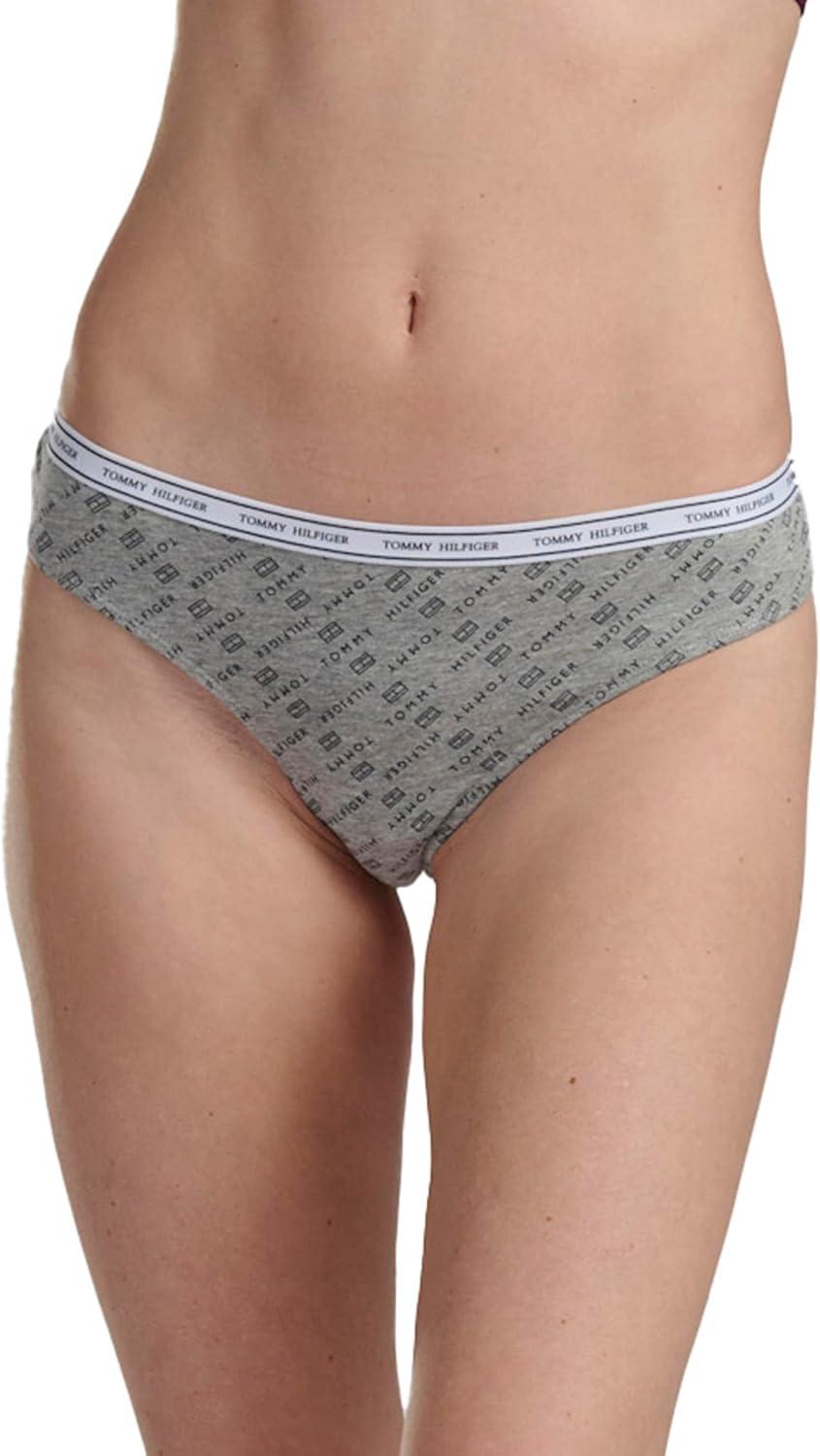 imageTommy Hilfiger womens Classic Cotton Logoband Thong 5 PackTh Flag PrintBeach GlassBright WhiteMorning GloryMorning Glory Stripe
