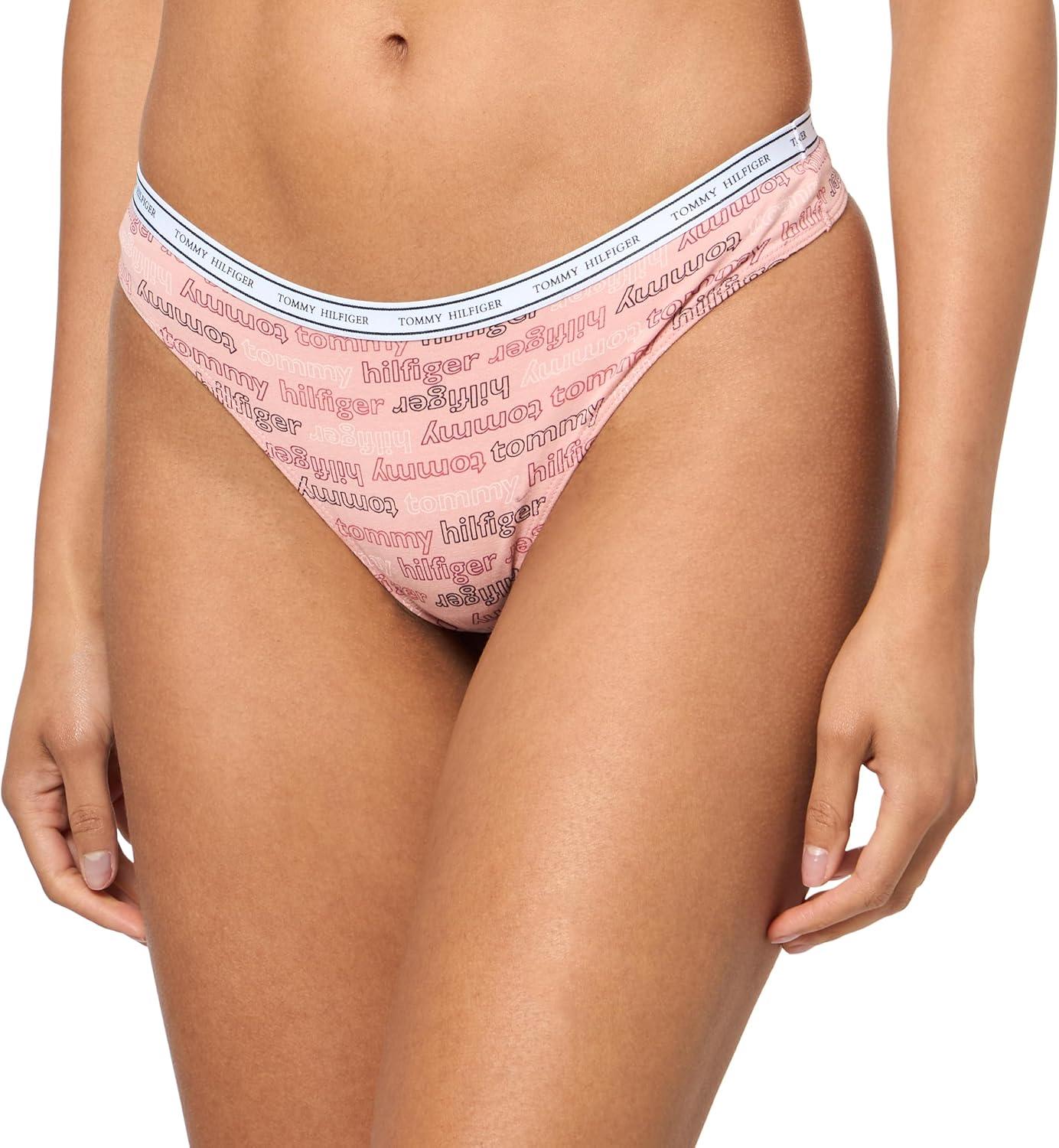 imageTommy Hilfiger womens Classic Cotton Thong Underwear With Logo Waistband 5packTh Multi Bridal RoseWindsor WineSky CaptainHeather GreyHerringbone Stripe Bridal Rose