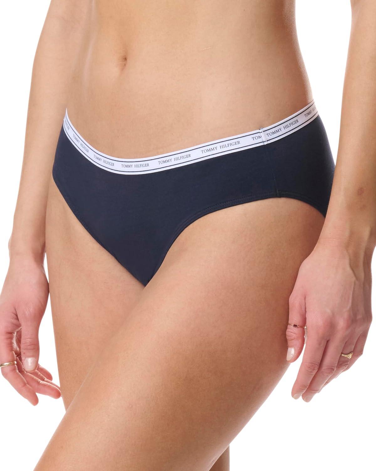 imageTommy Hilfiger womens Cotton Bikini Panty 6 PackNavy Red Heather Grey Black Heather Grey