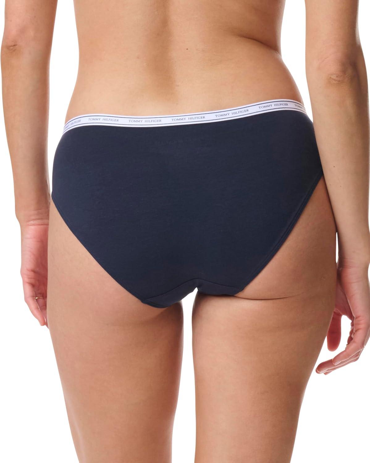 imageTommy Hilfiger womens Cotton Bikini Panty 6 PackNavy Red Heather Grey Black Heather Grey