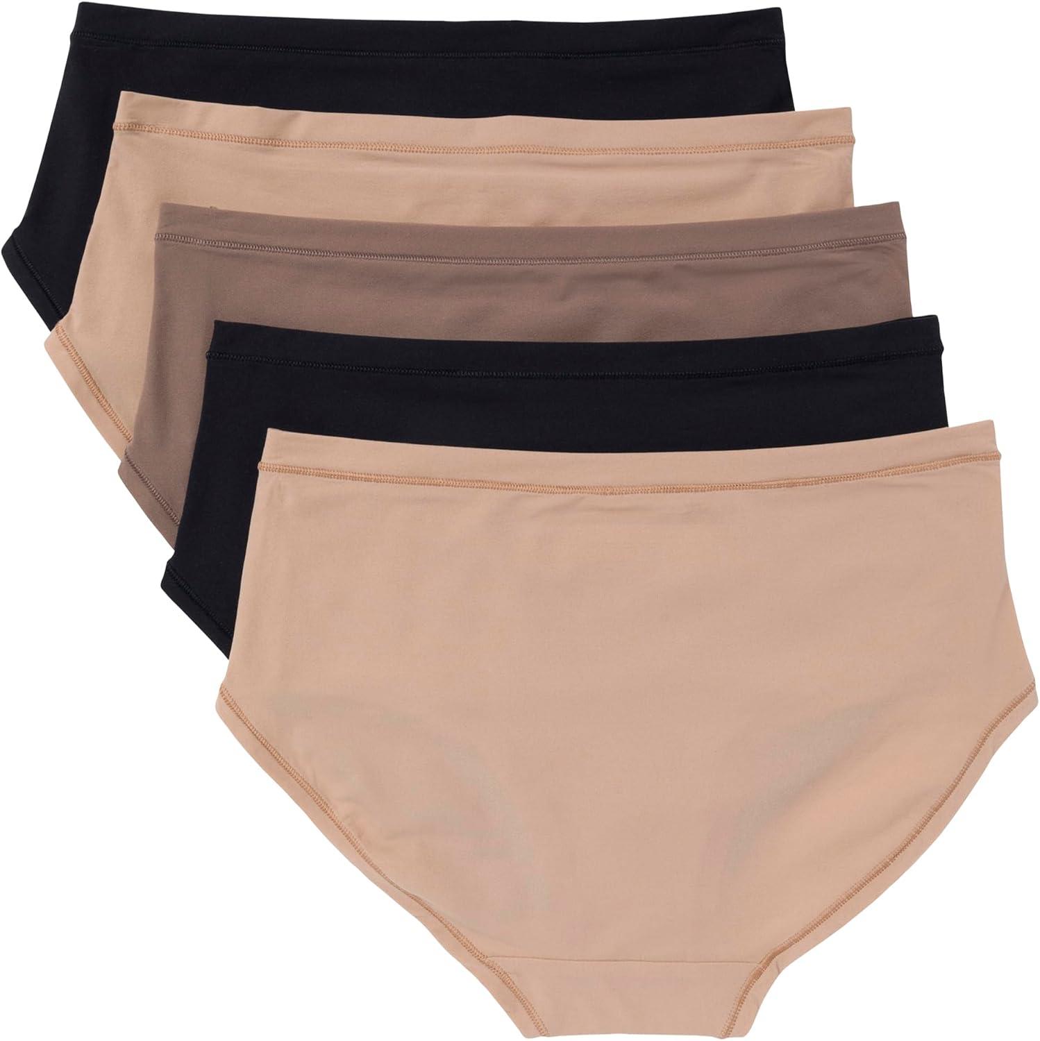 imageTommy Hilfiger womens Hipster Underwear 5packRoebuckRoebuckDeep TaupeBlackBlack