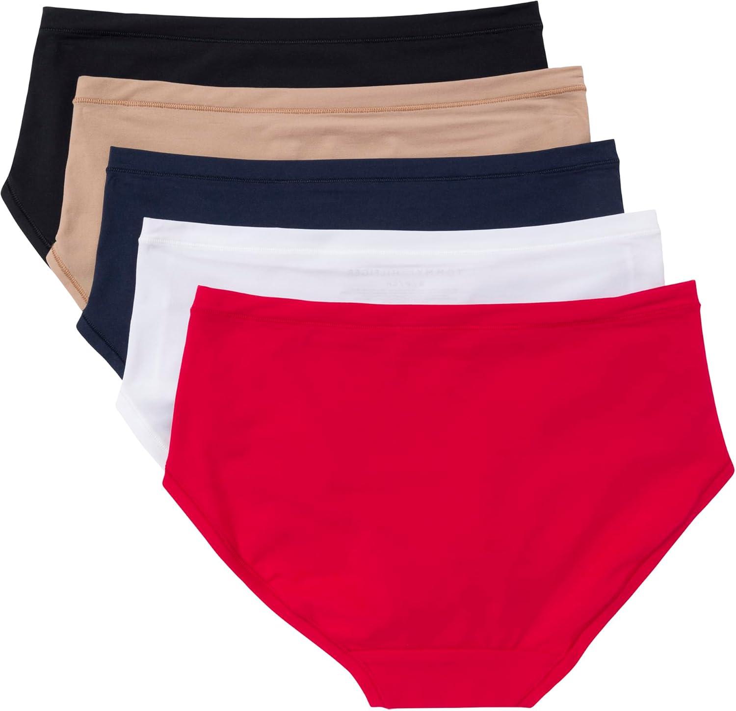 imageTommy Hilfiger womens Hipster Underwear 5packSky CaptainBright WhteBlackRoebuckTango Red
