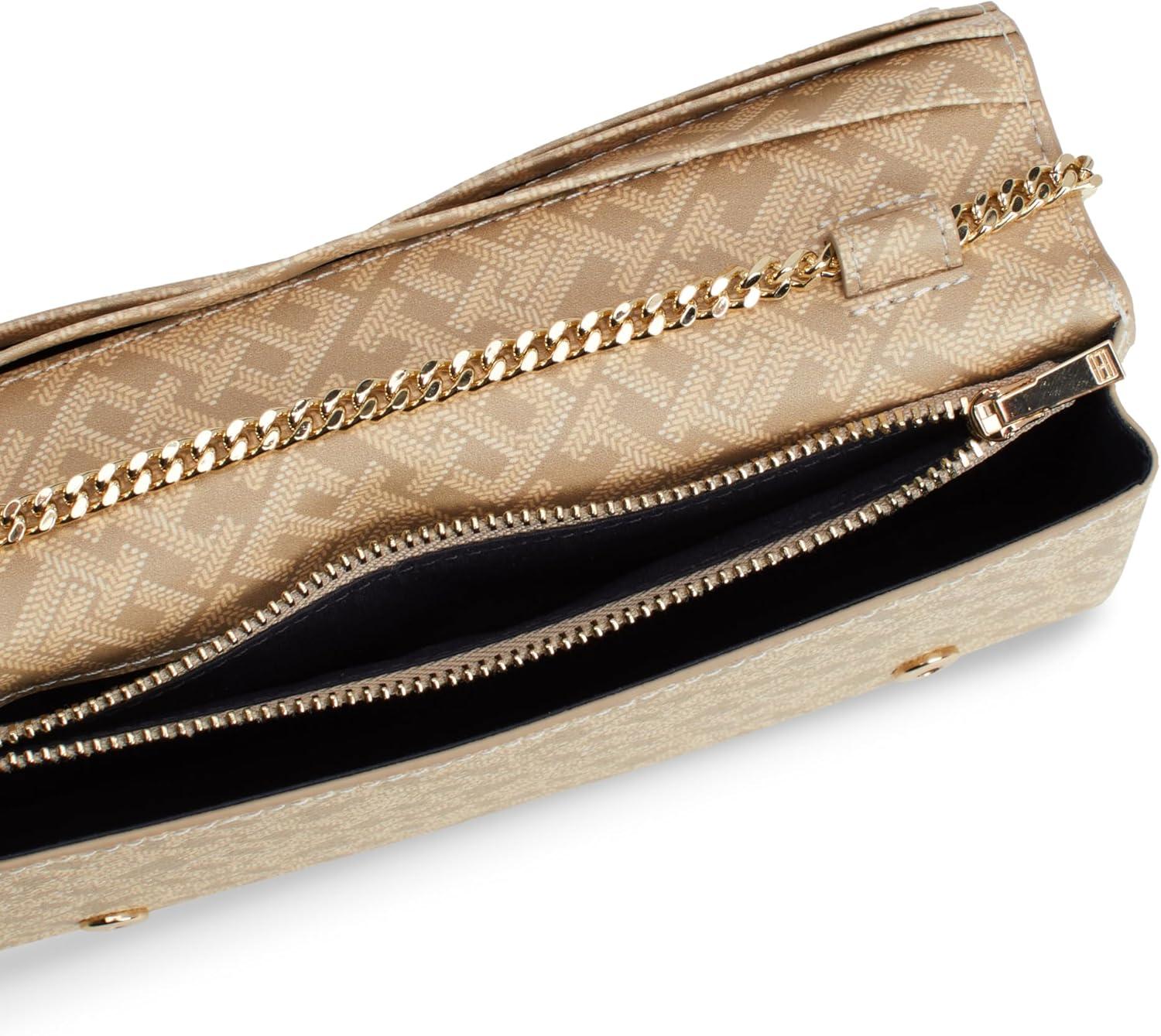 imageTommy Hilfiger womens Monogram Clutch With Removable ChainBeige