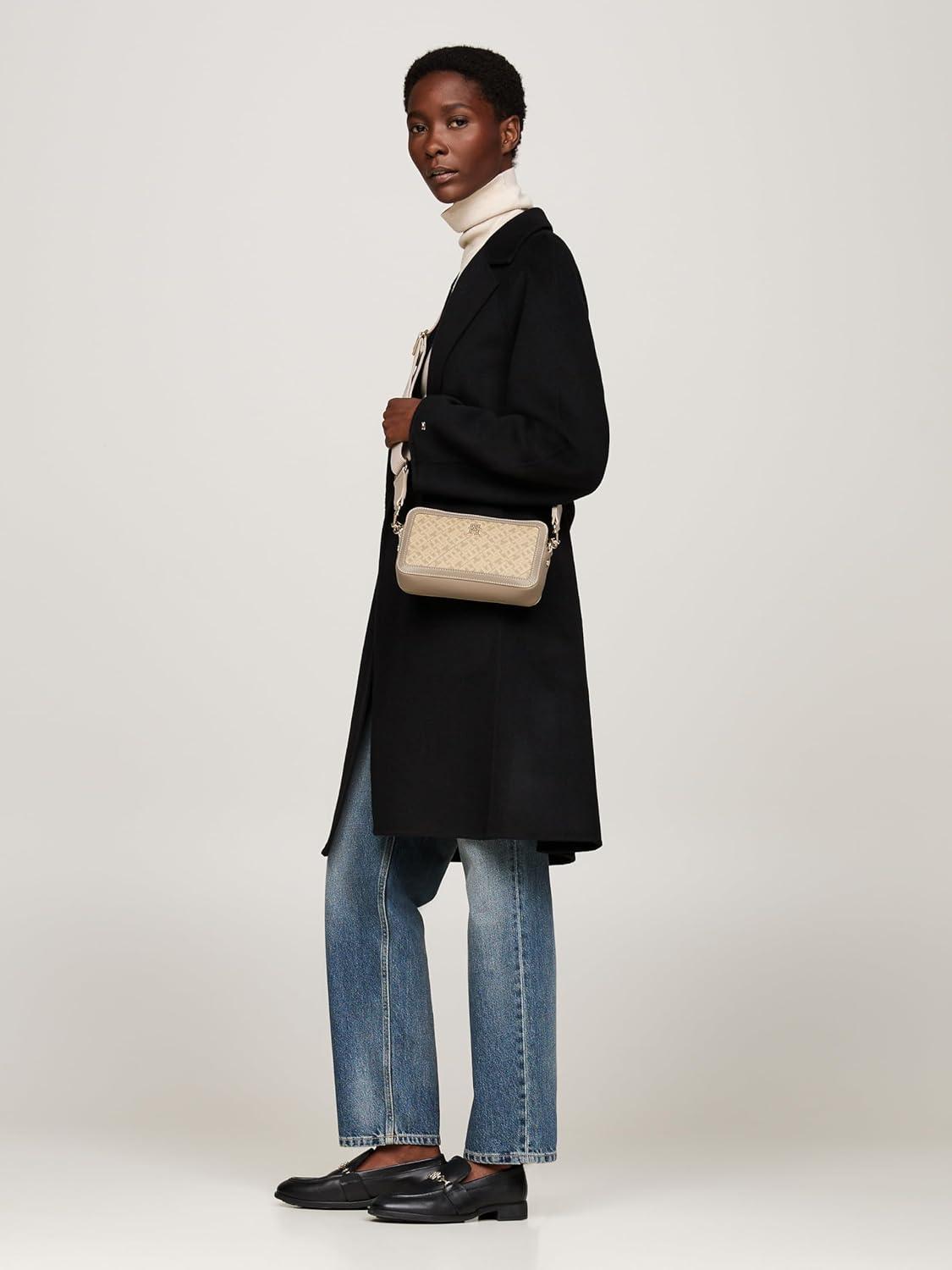 imageTommy Hilfiger womens Monogram Leather Crossbody BagBeige