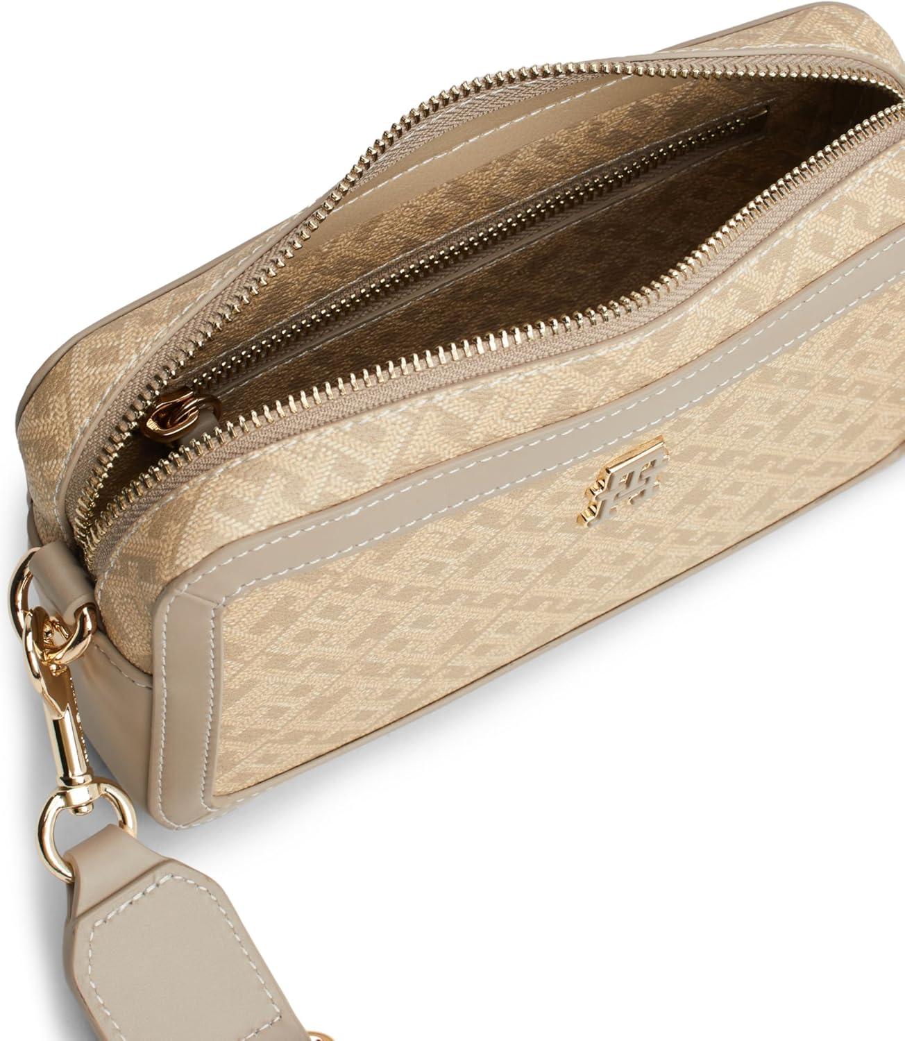 imageTommy Hilfiger womens Monogram Leather Crossbody BagBeige