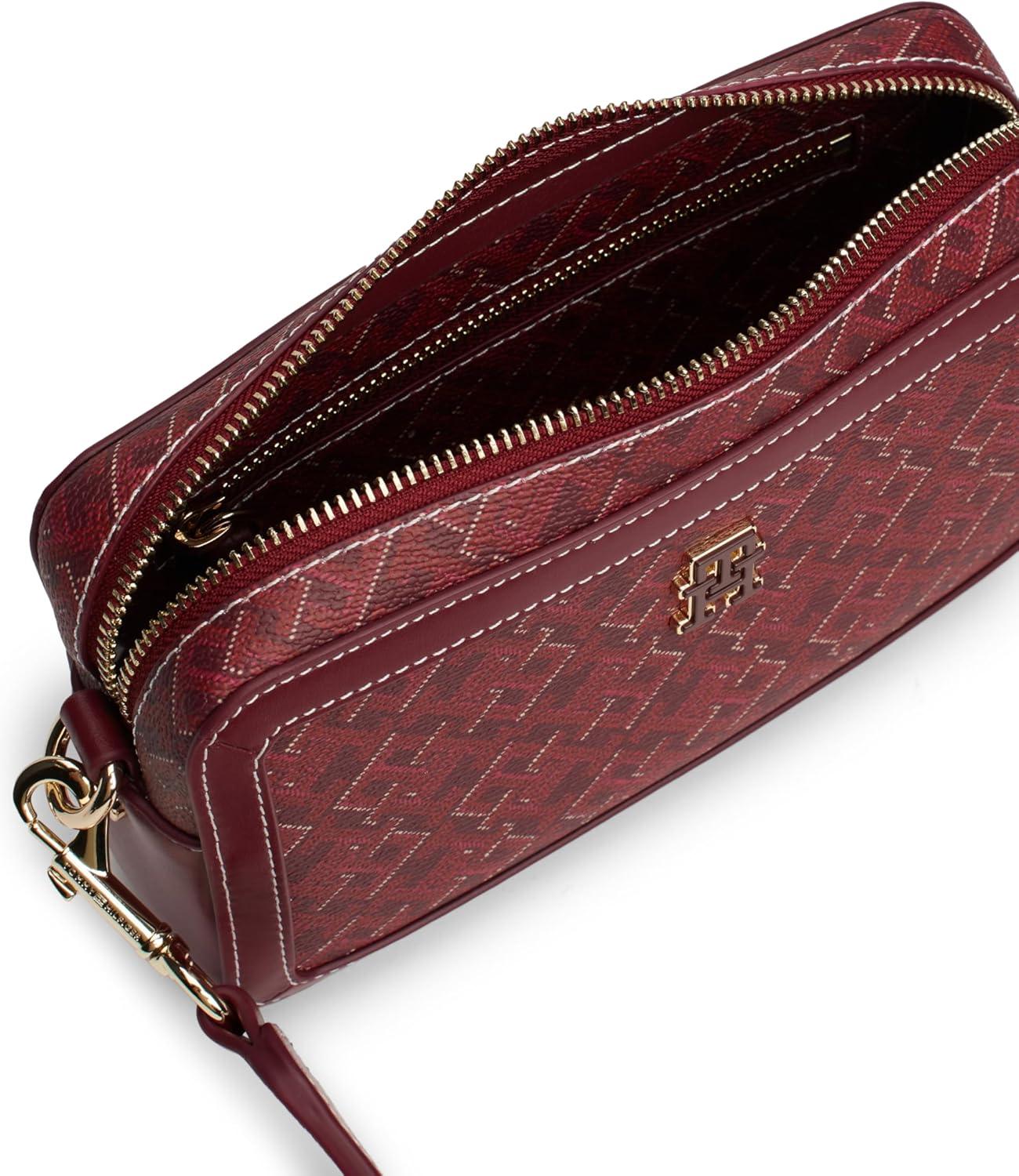 imageTommy Hilfiger womens Monogram Leather Crossbody BagRouge